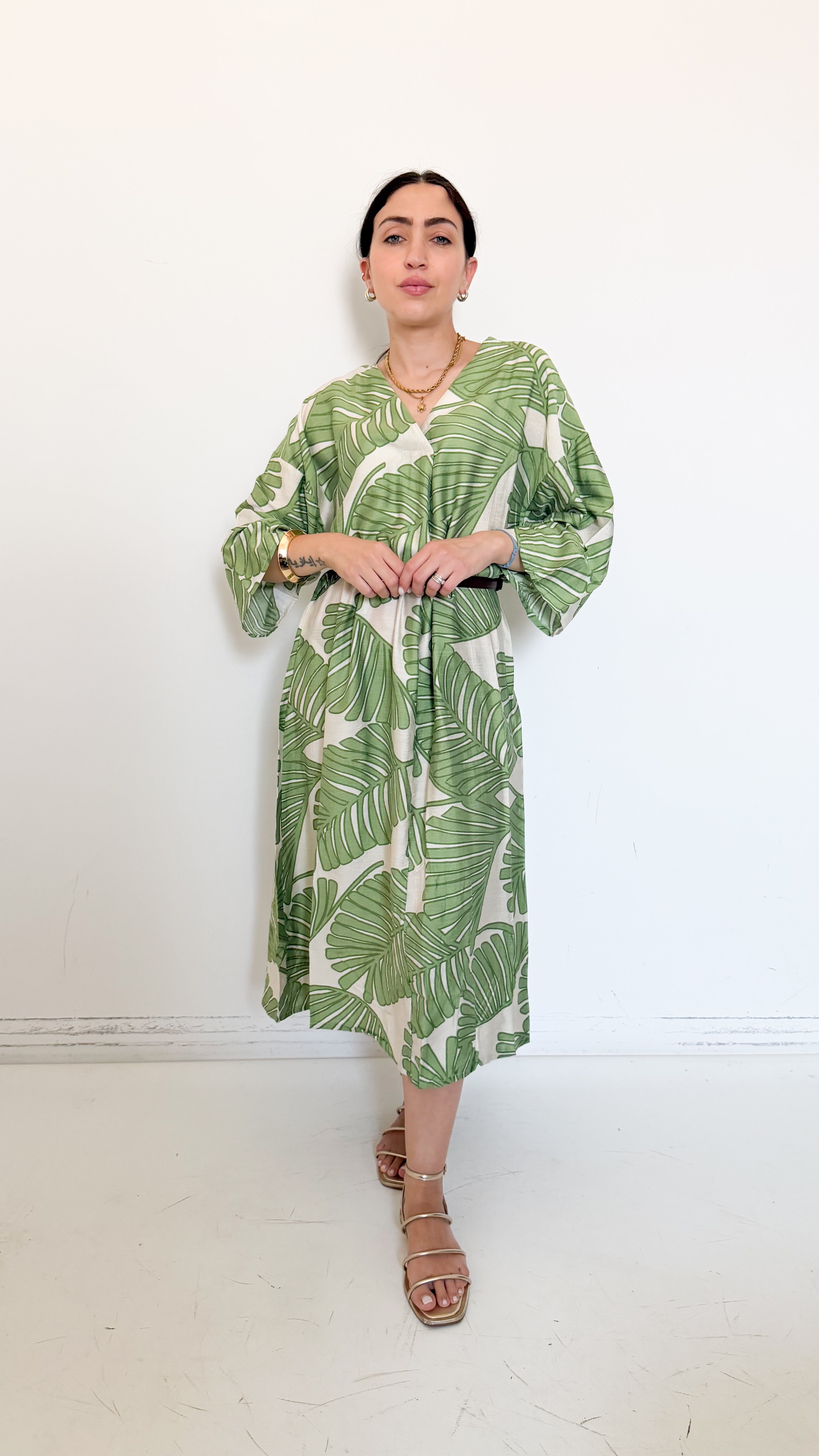 Vestito Verde A Fantasia