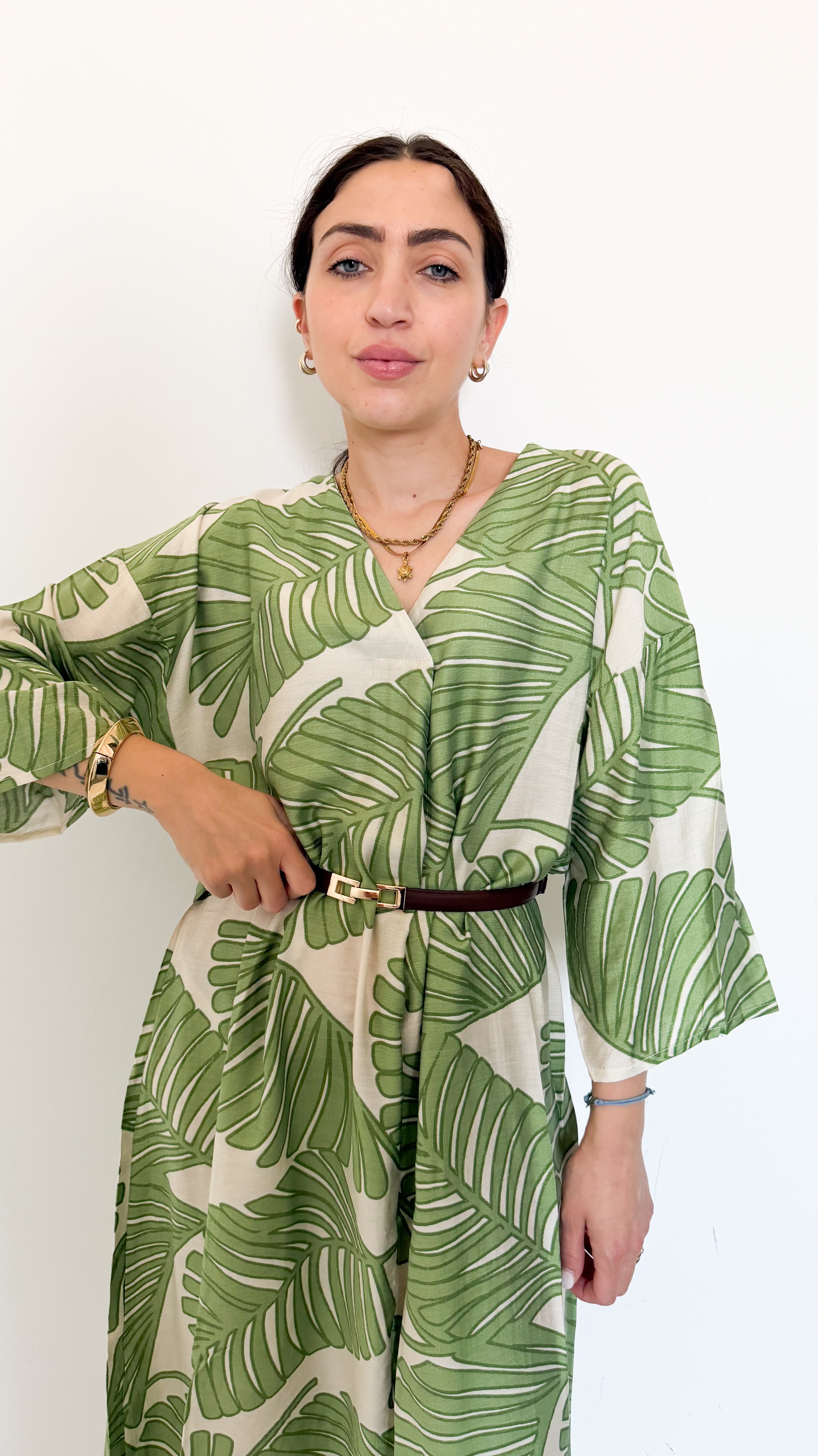 Vestito Verde A Fantasia