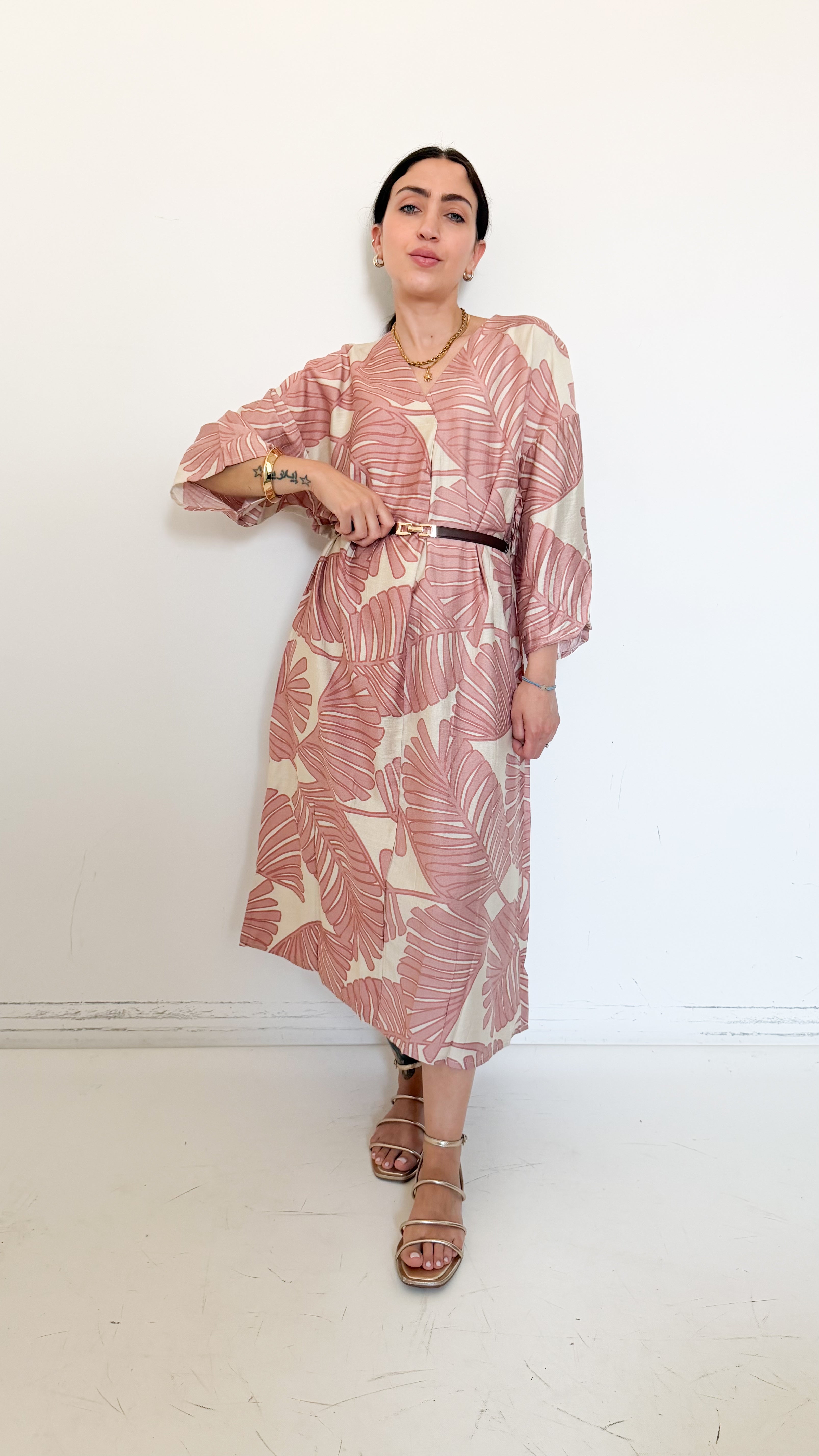 Vestito Rosa A Fantasia