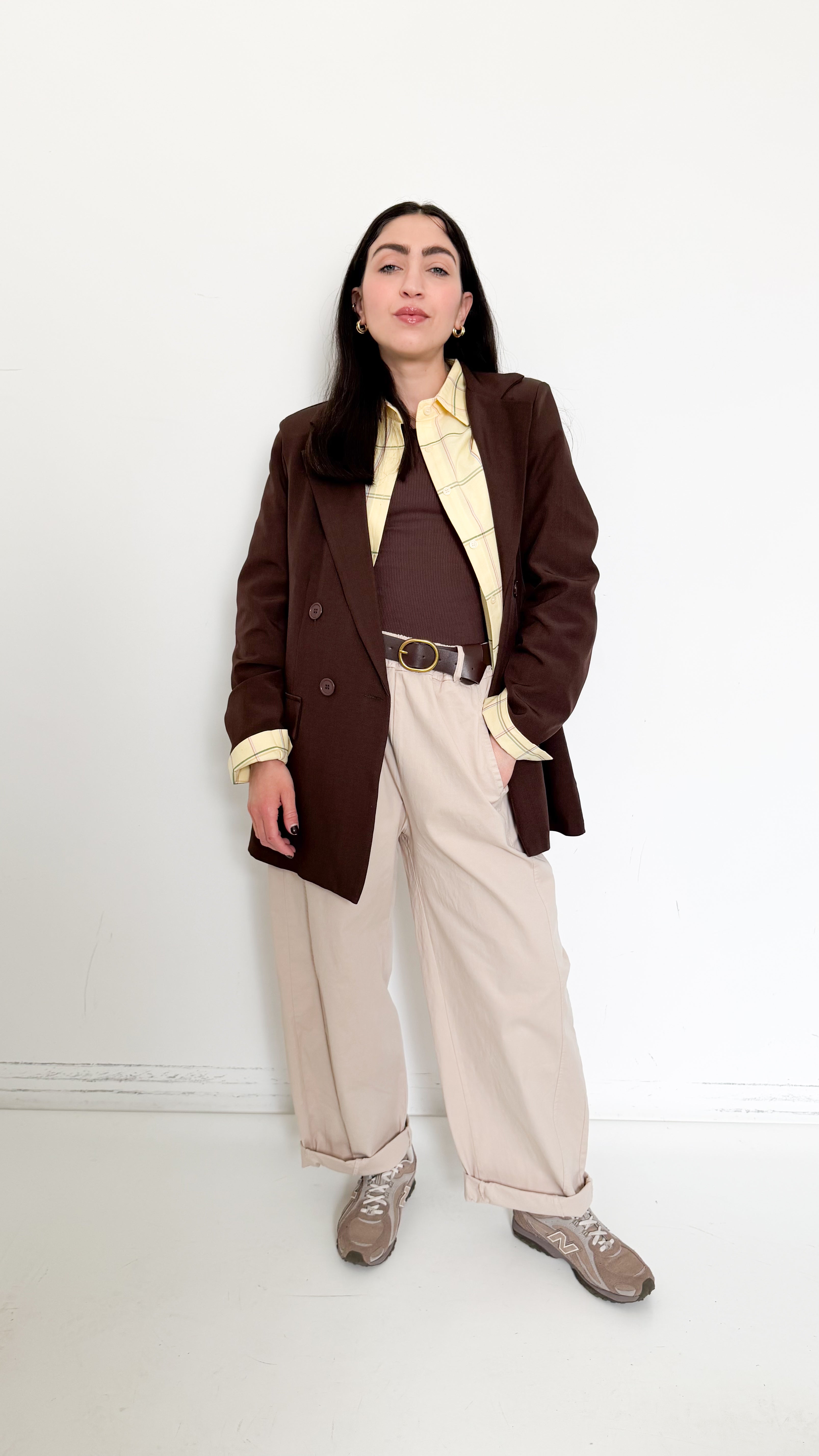 Pantaloni Balloon Beige In Cotone