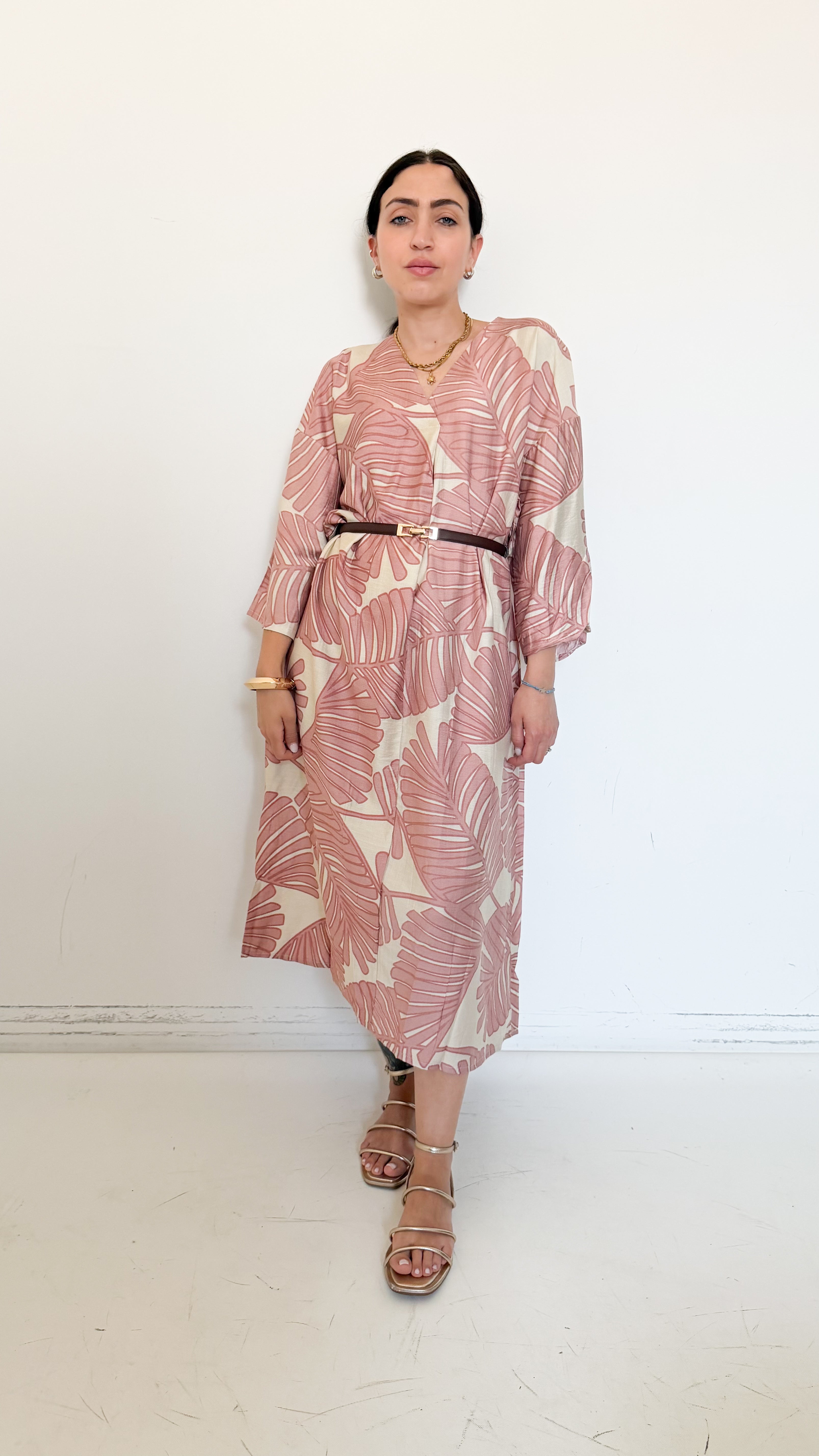 Vestito Rosa A Fantasia