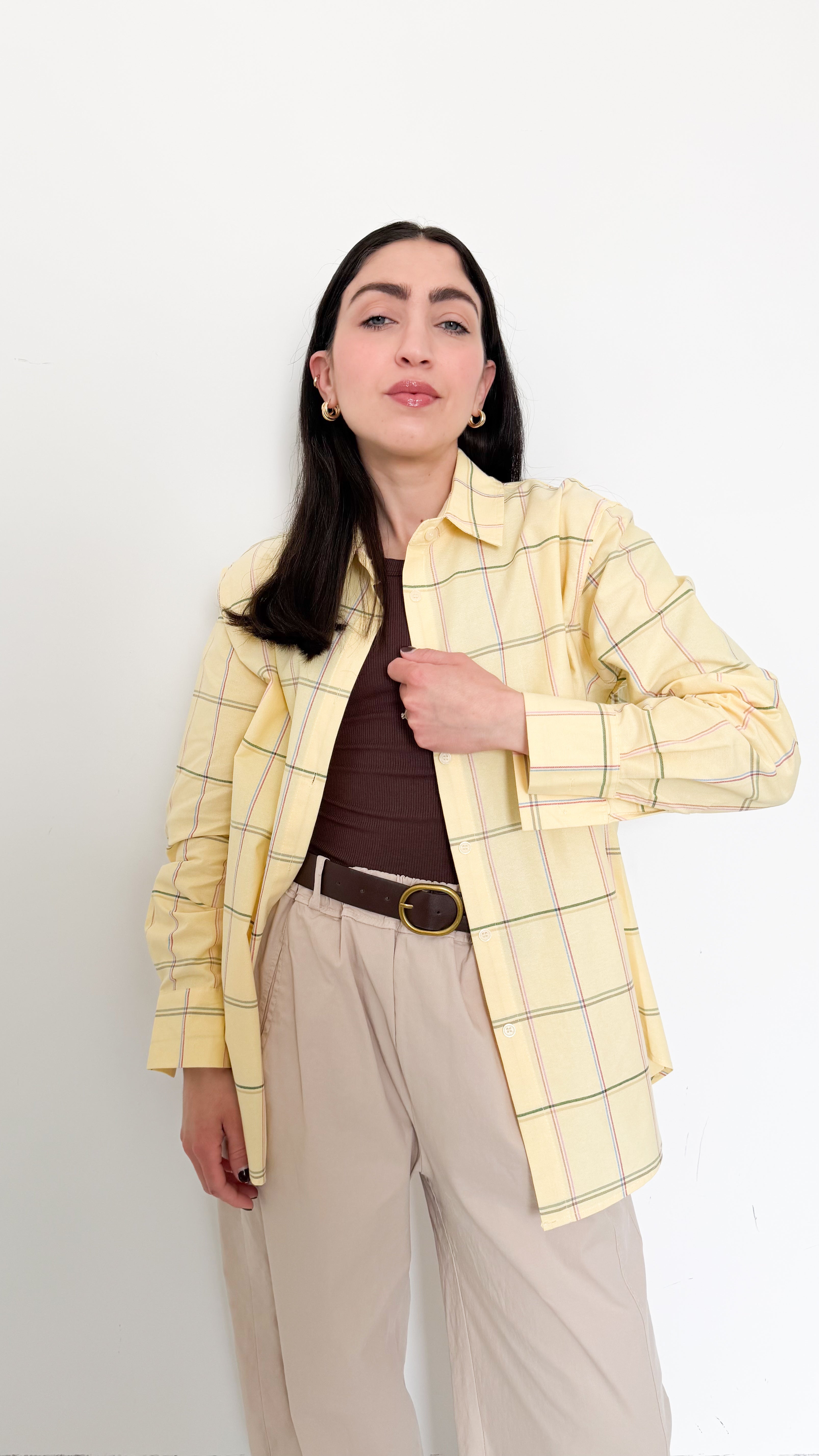 Camicia Gialla A Quadri