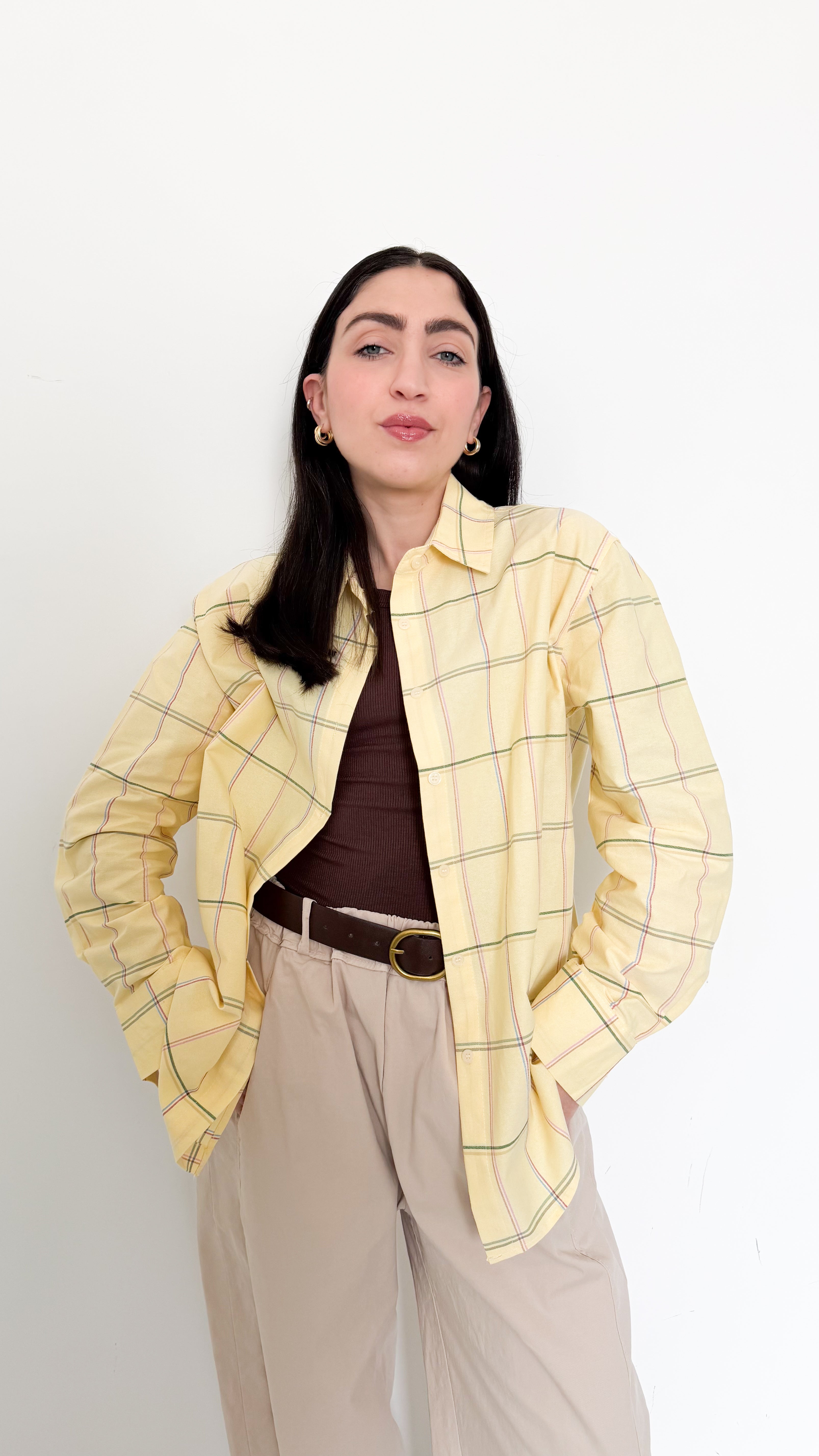 Camicia Gialla A Quadri