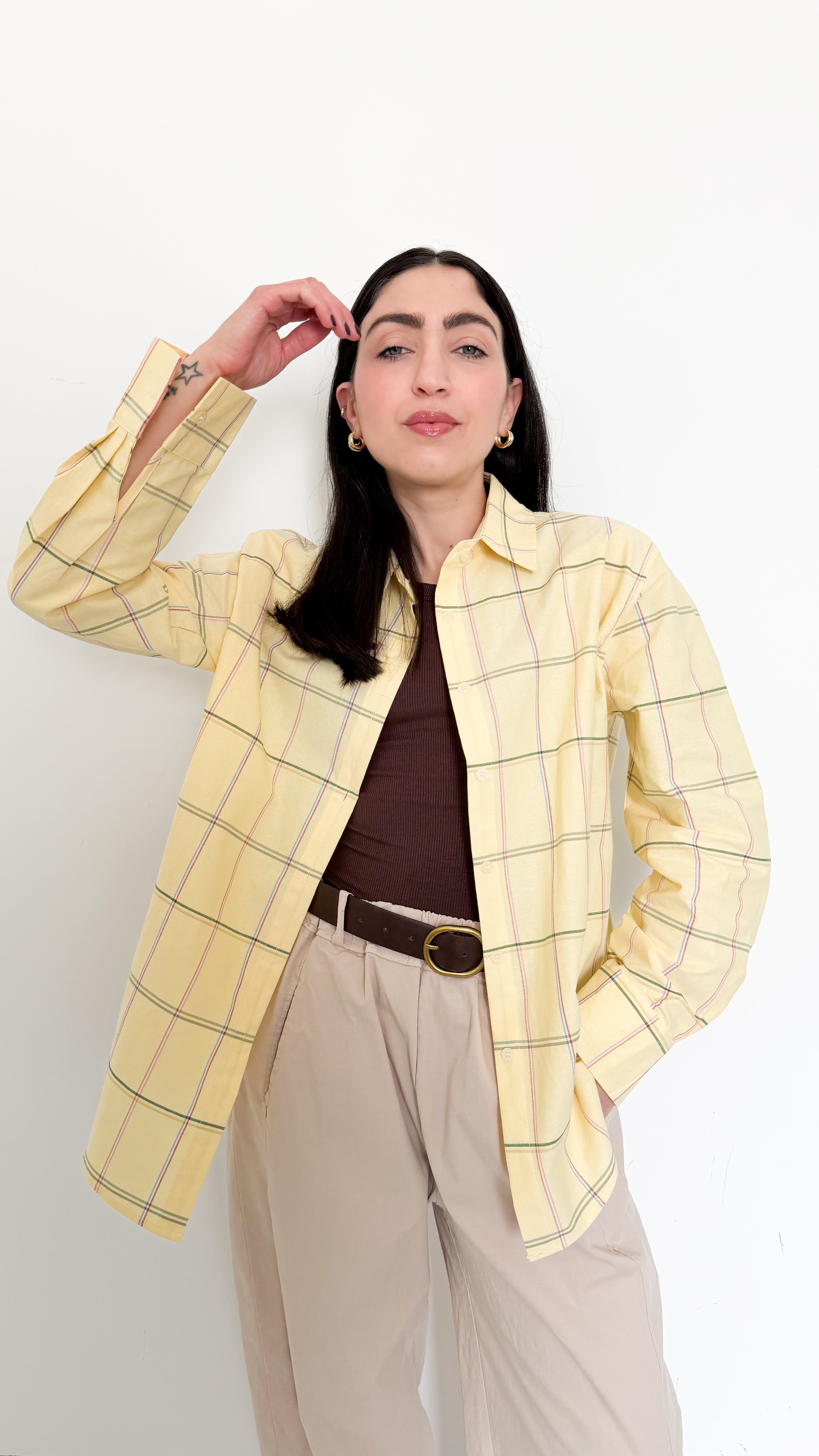 Camicia Gialla A Quadri