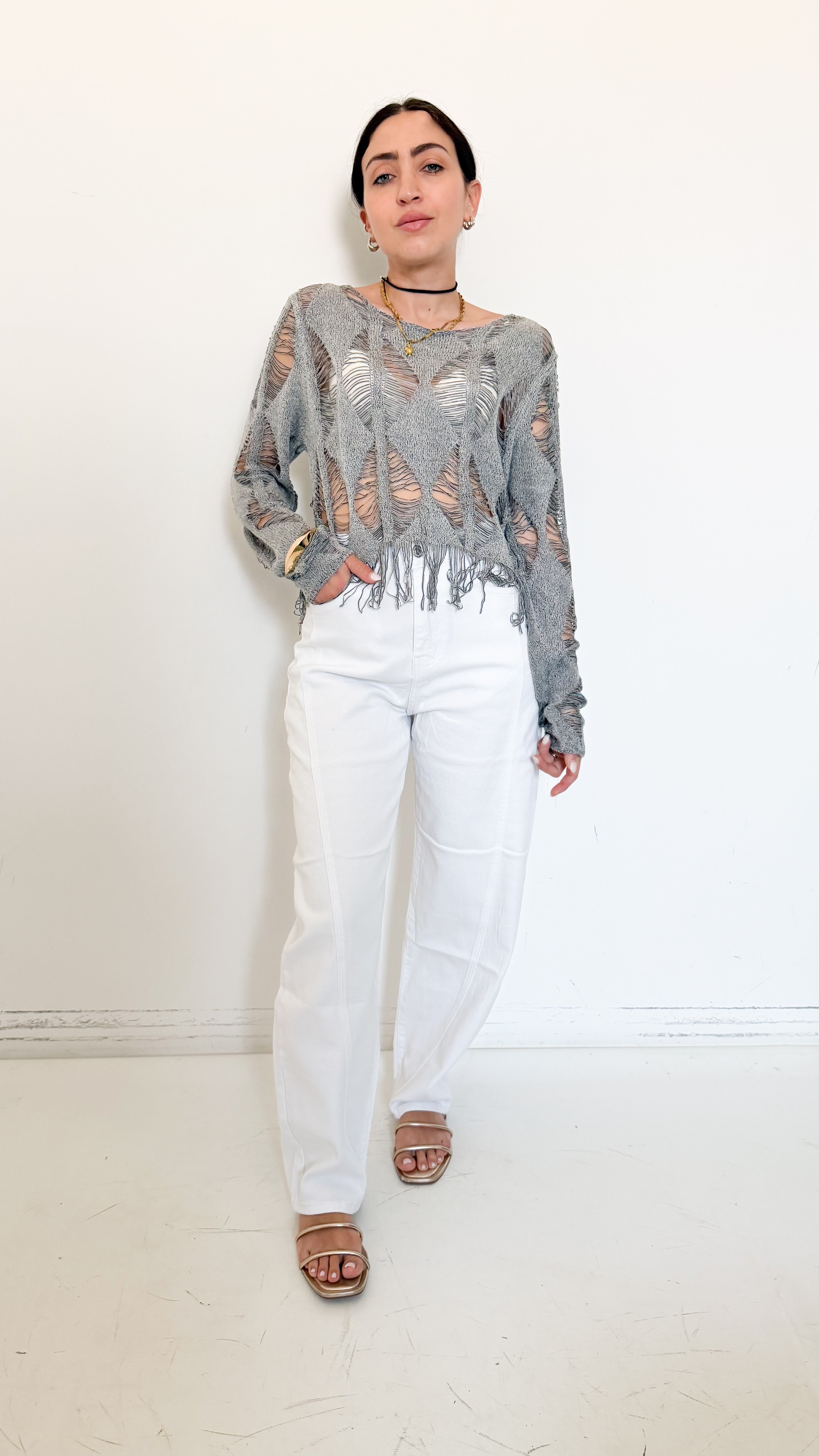 Jeans Balloon Bianco
