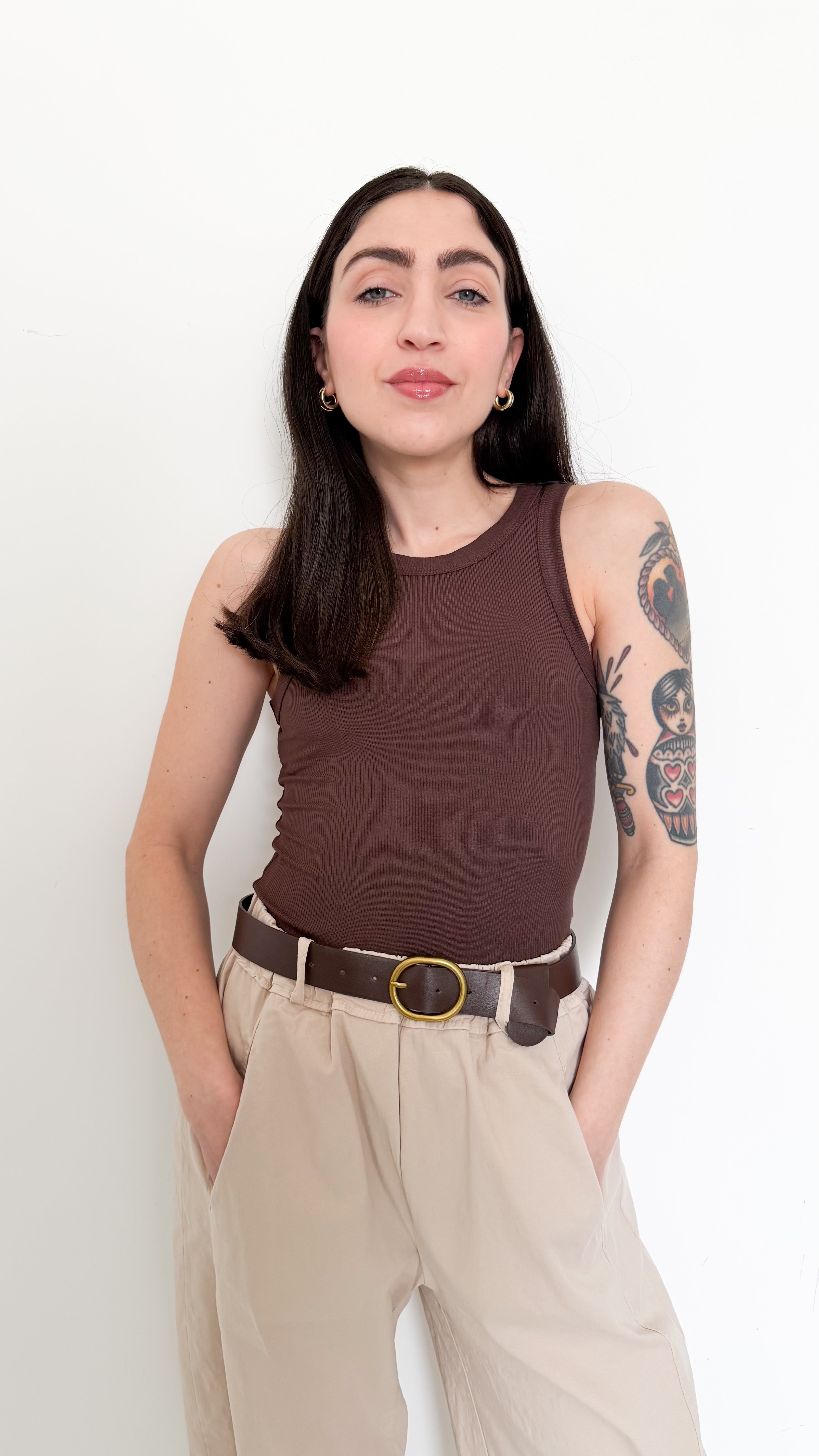 Canotta Basic Marrone