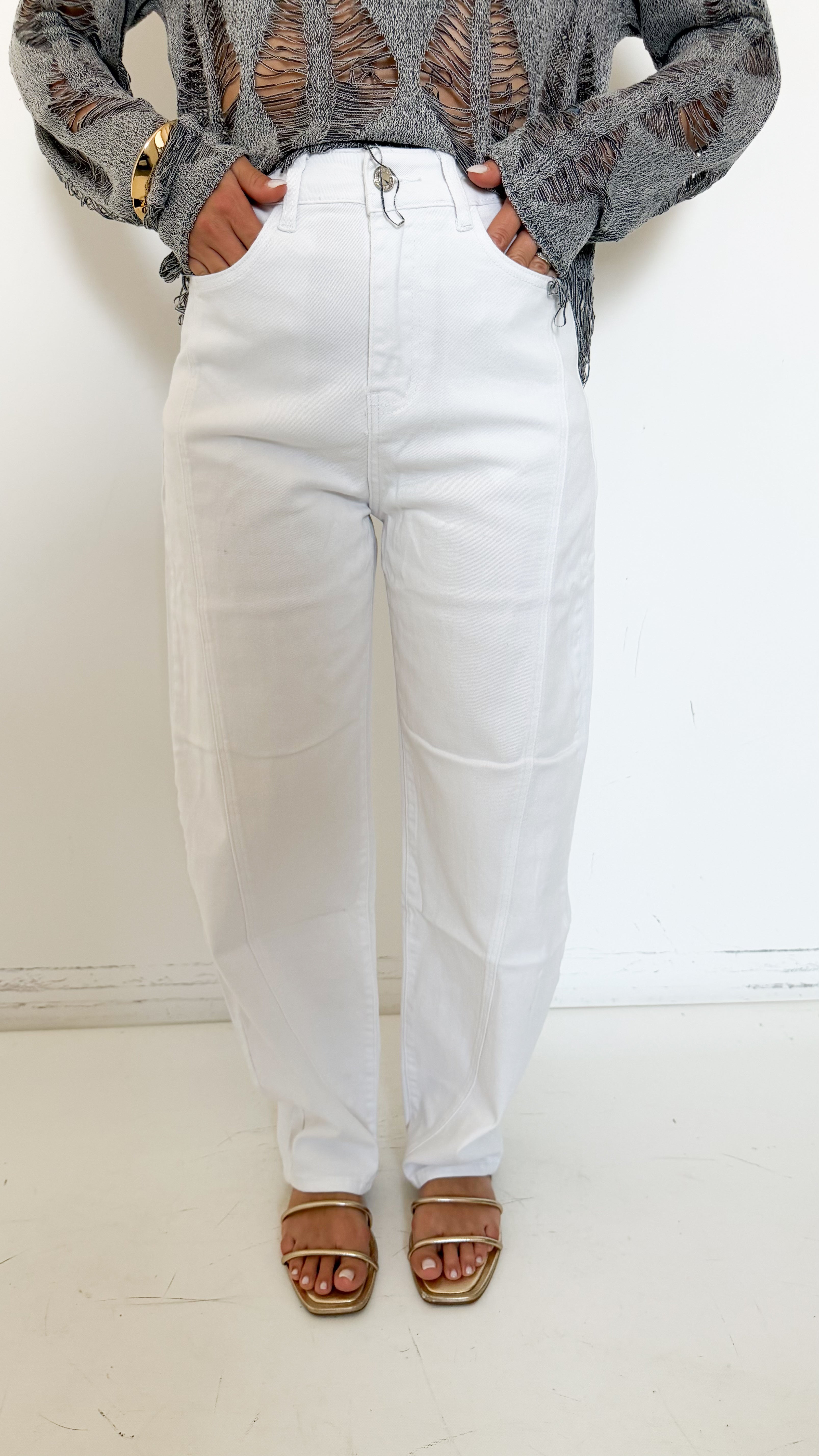 Jeans Balloon Bianco