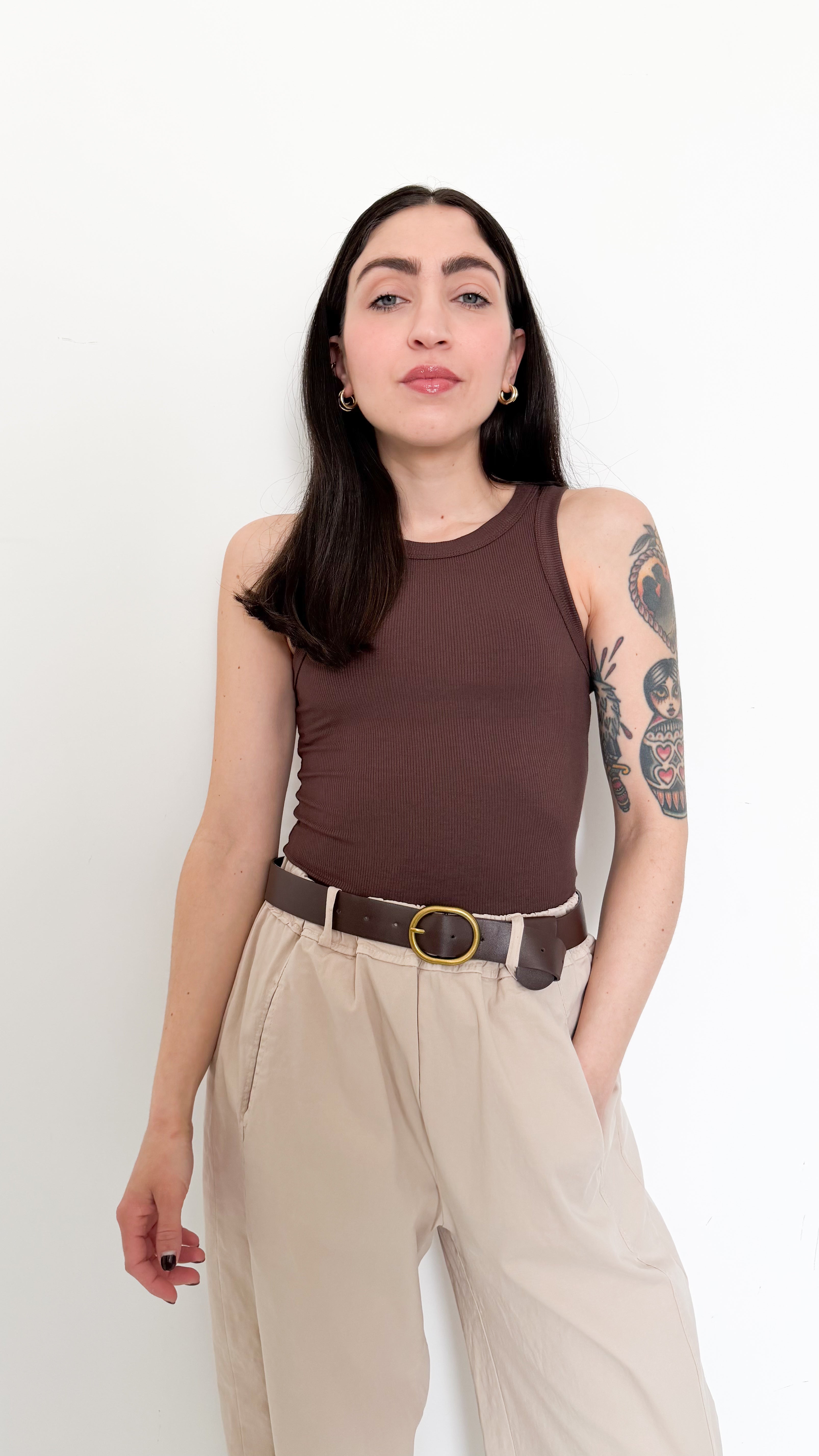 Canotta Basic Marrone
