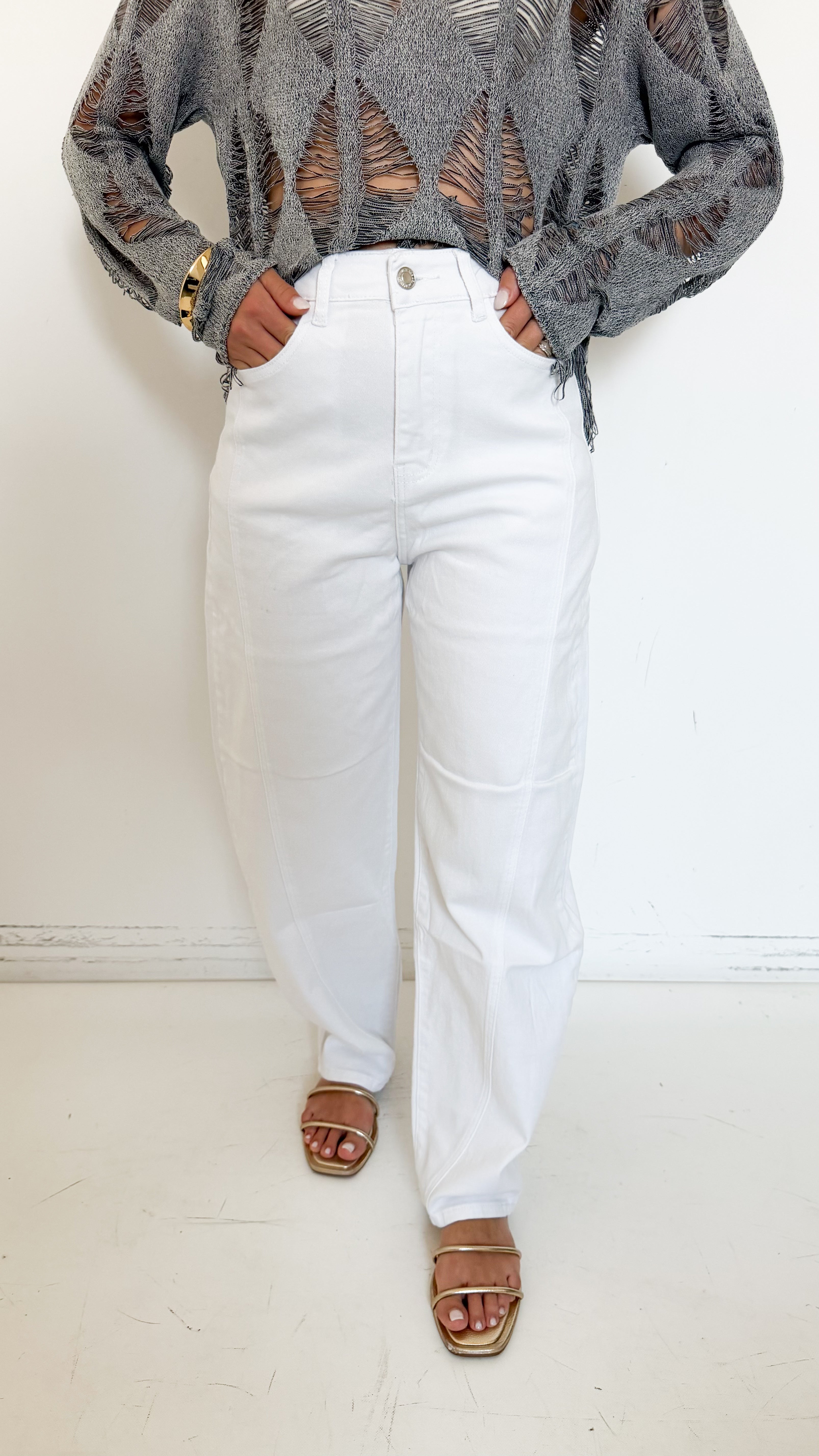 Jeans Balloon Bianco