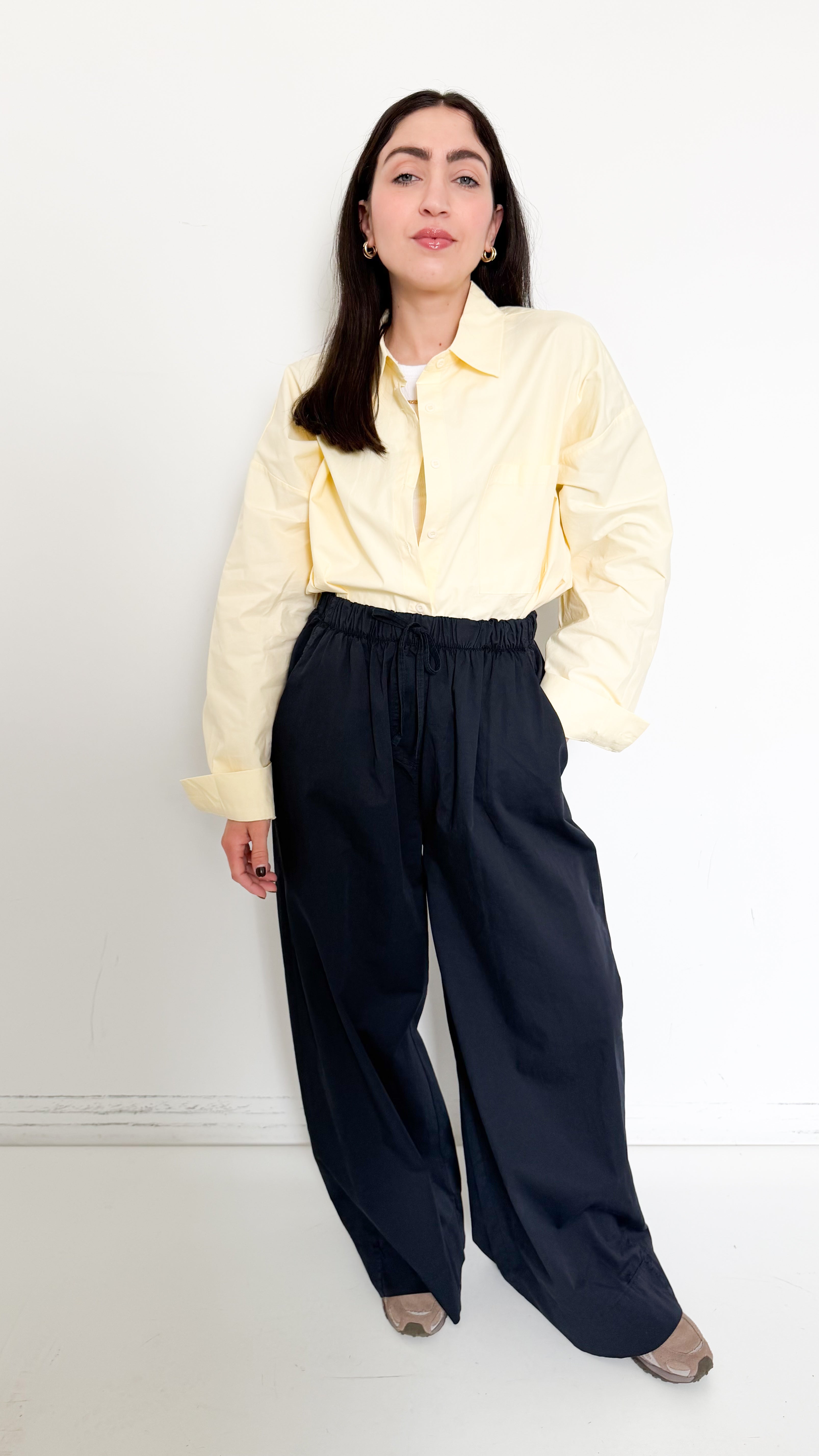 Camicia Over Gialla In Cotone