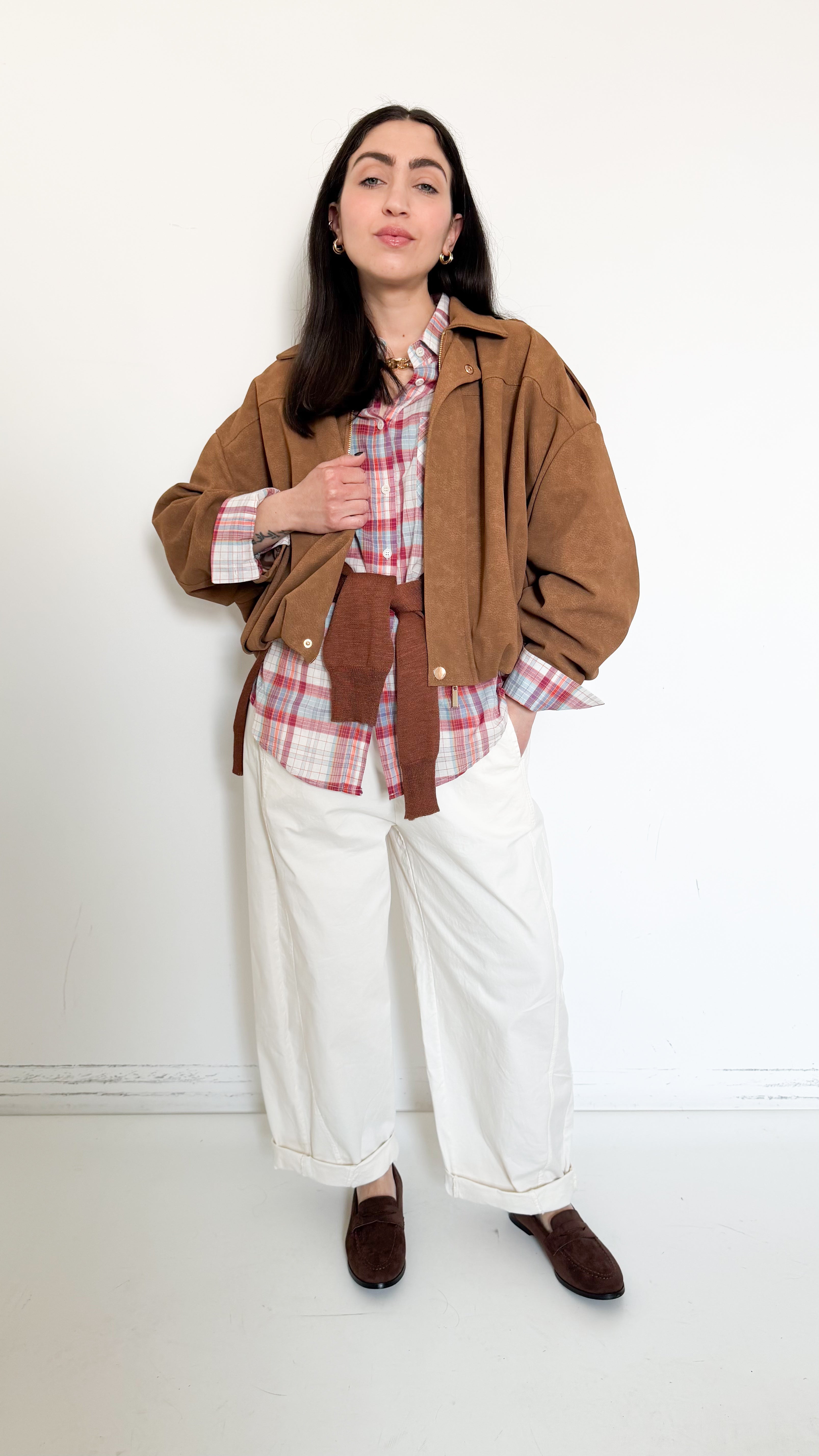 Pantaloni Balloon Burro In Cotone