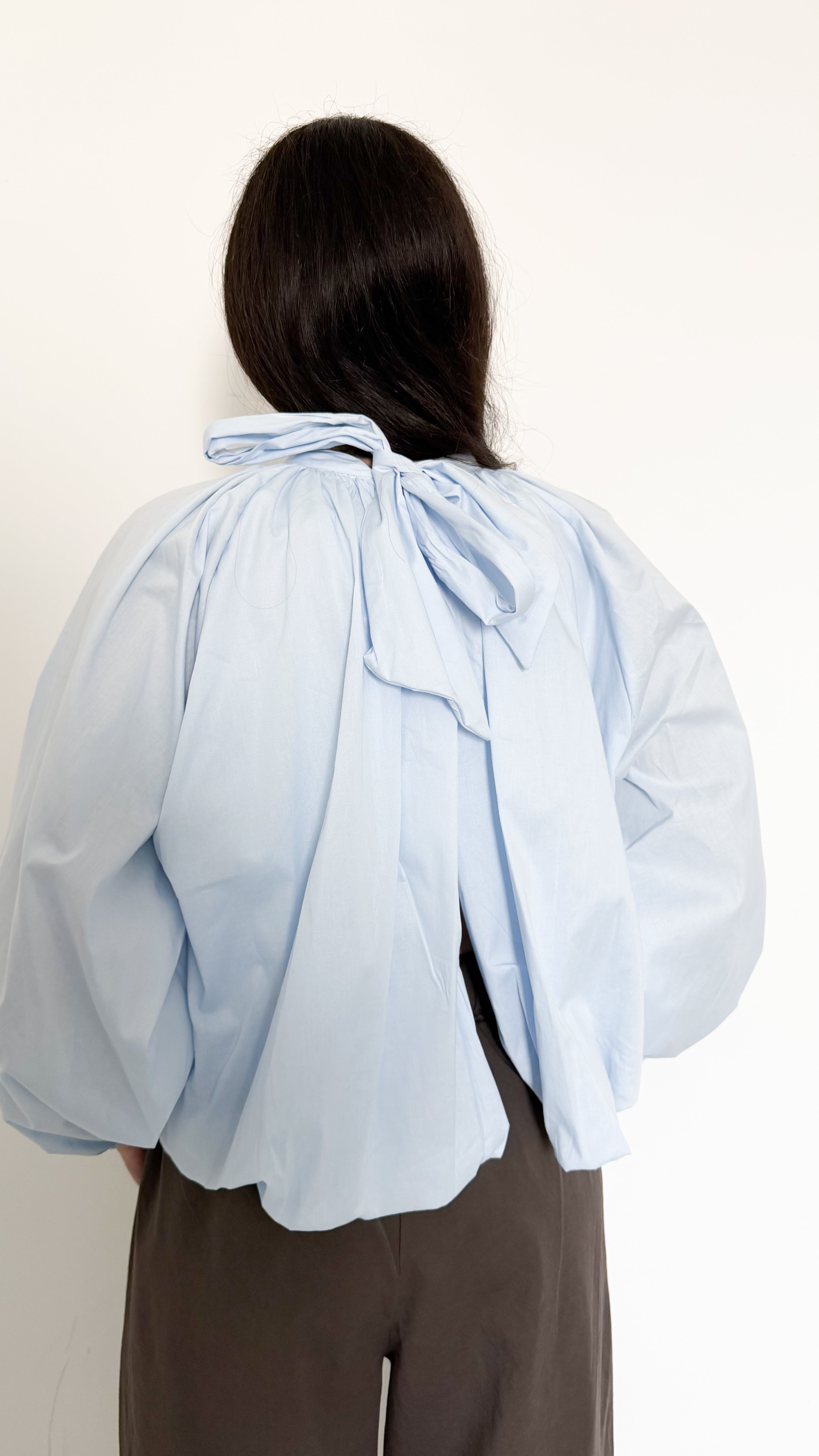 Blusa Celeste In Cotone