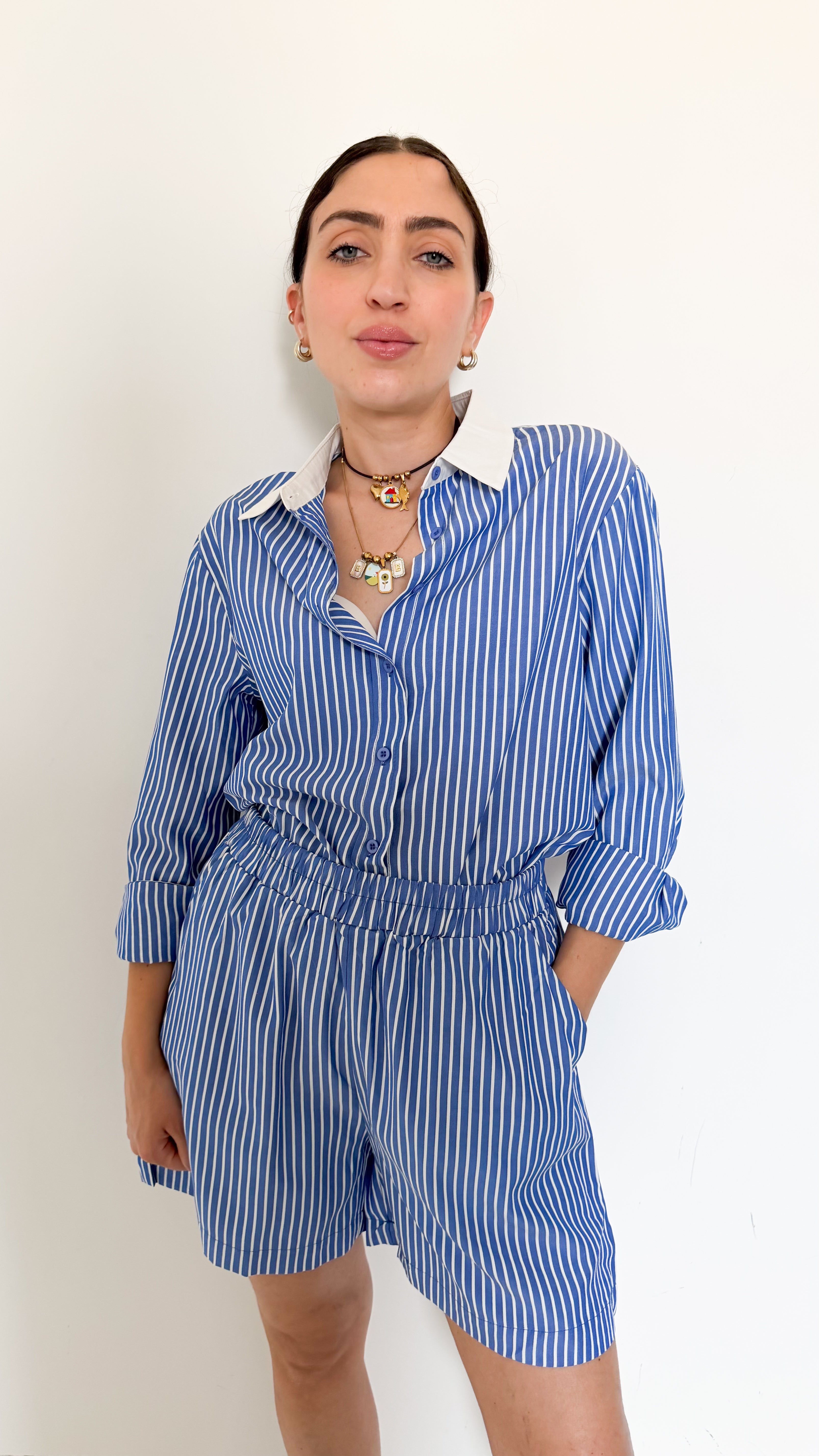 Coordinato A Righe Blu