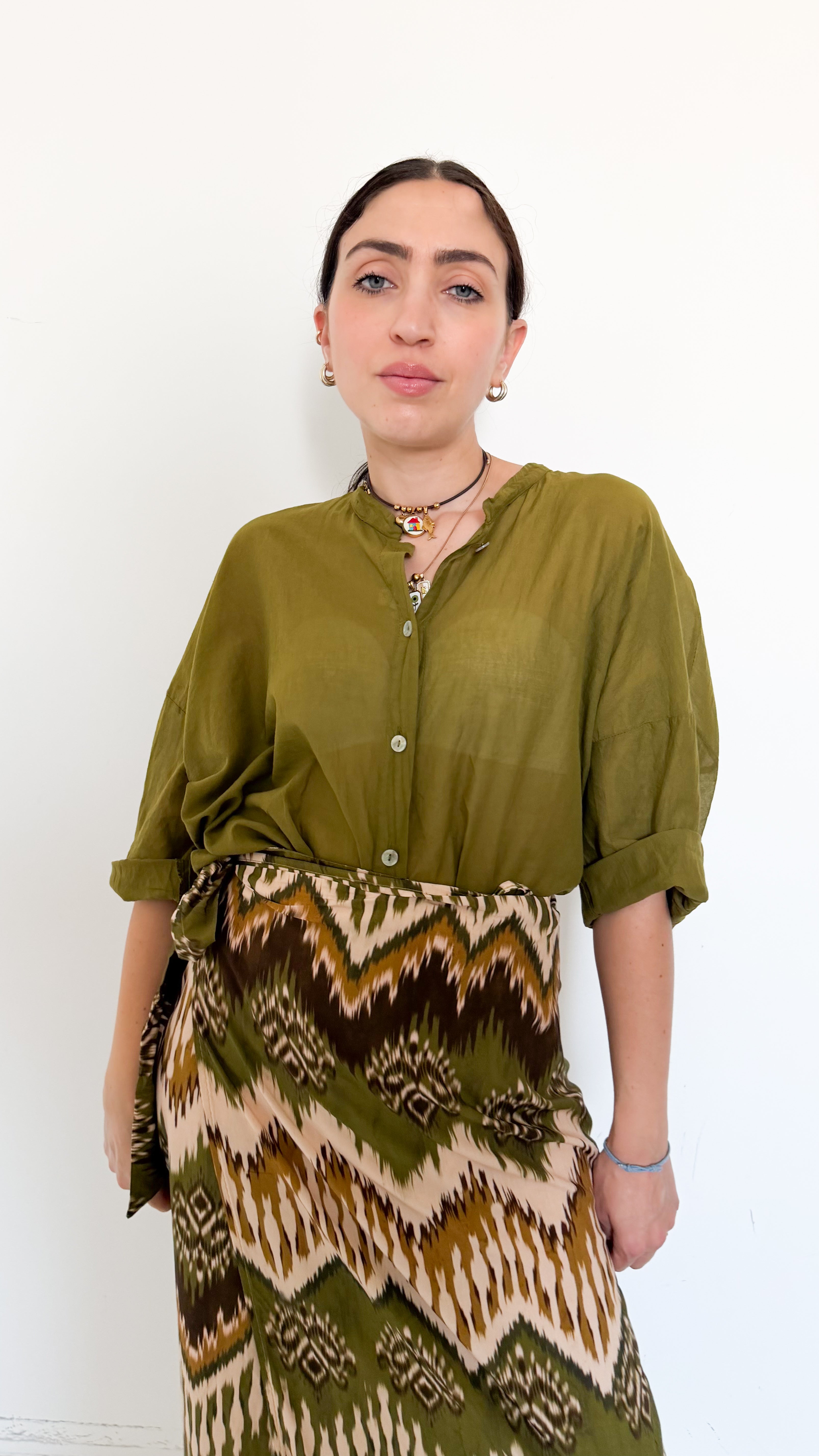 Camicia In Mussola Verde