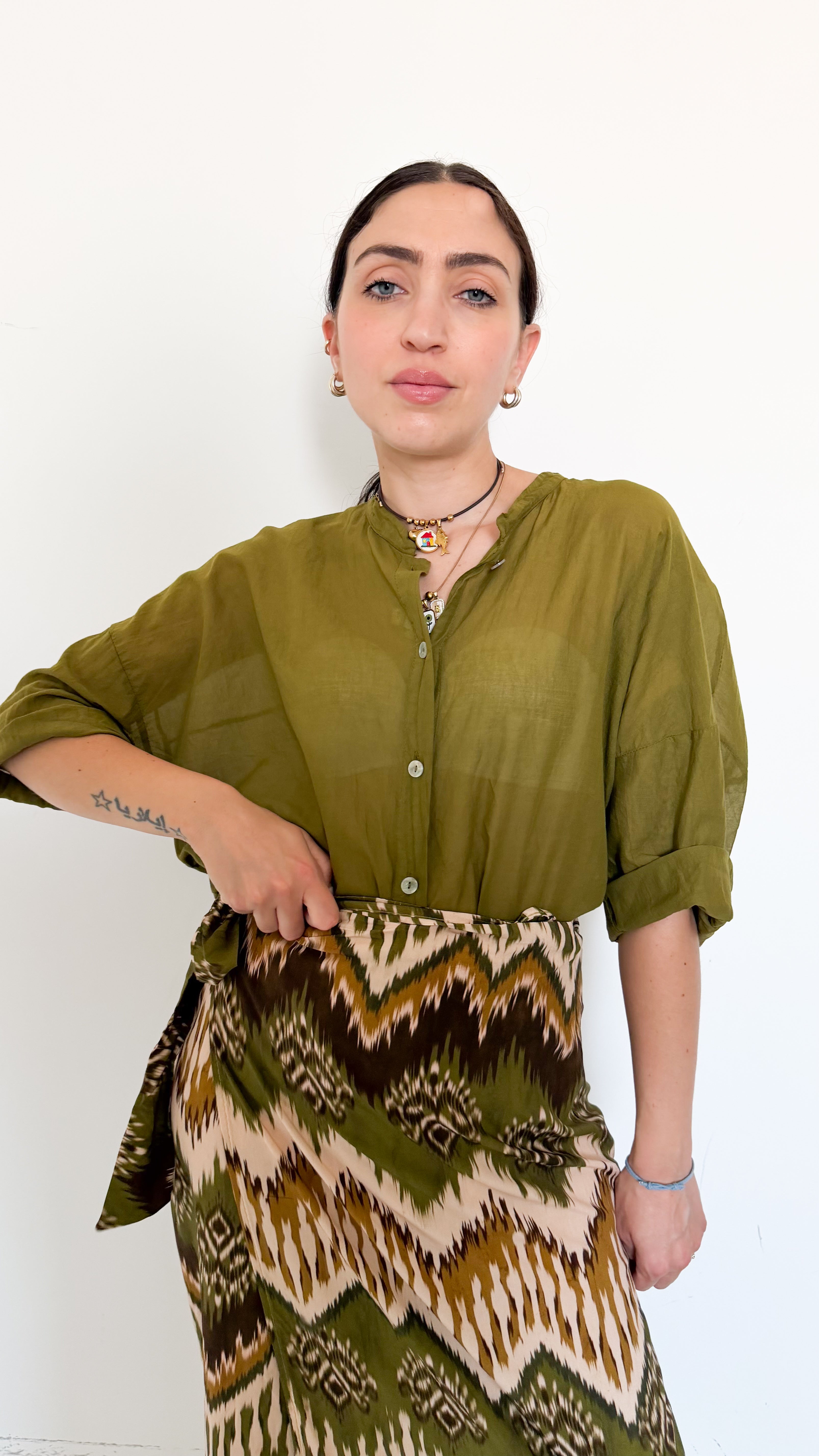 Camicia In Mussola Verde