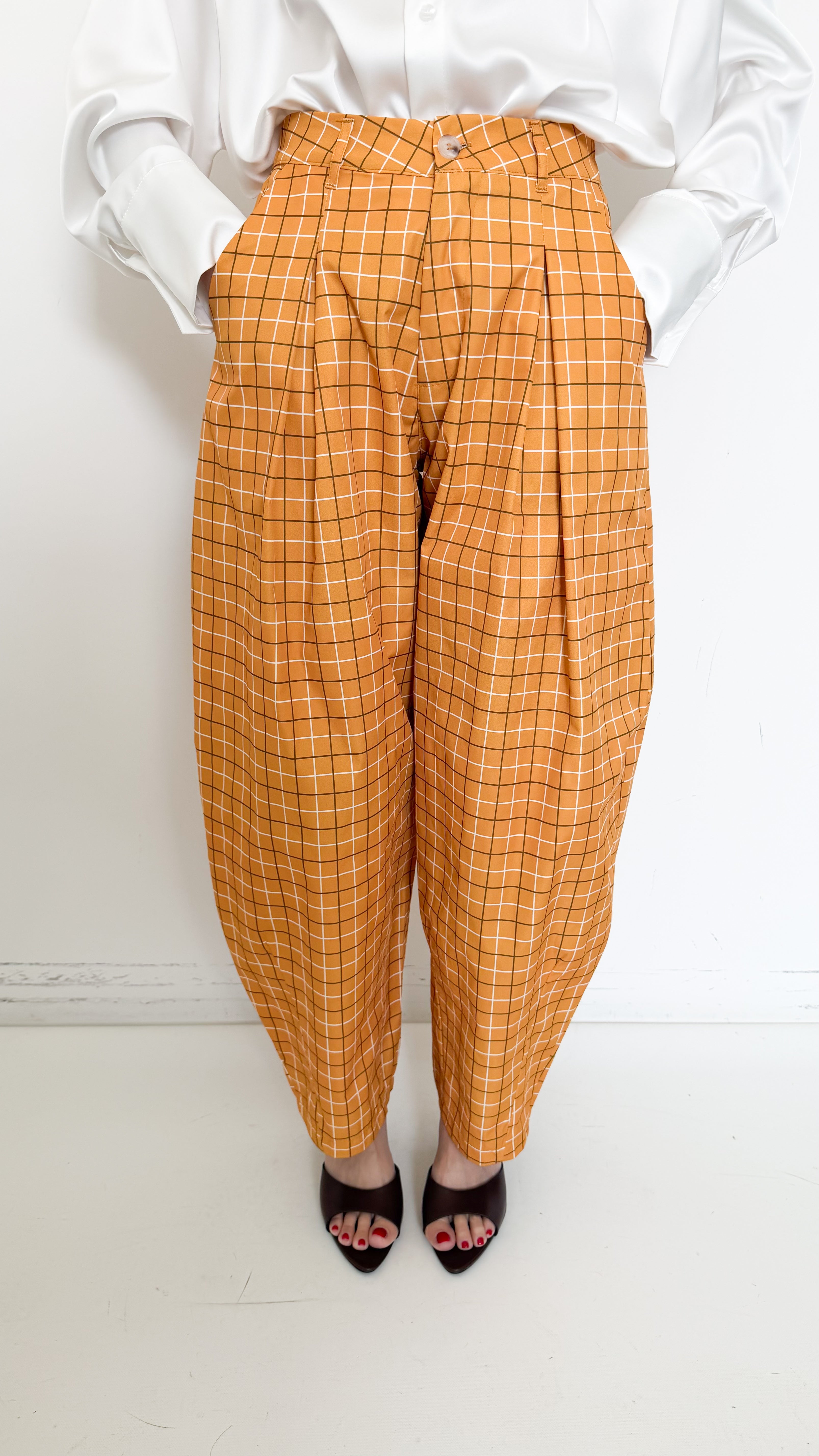 Pantaloni Balloon A Fantasia Senape