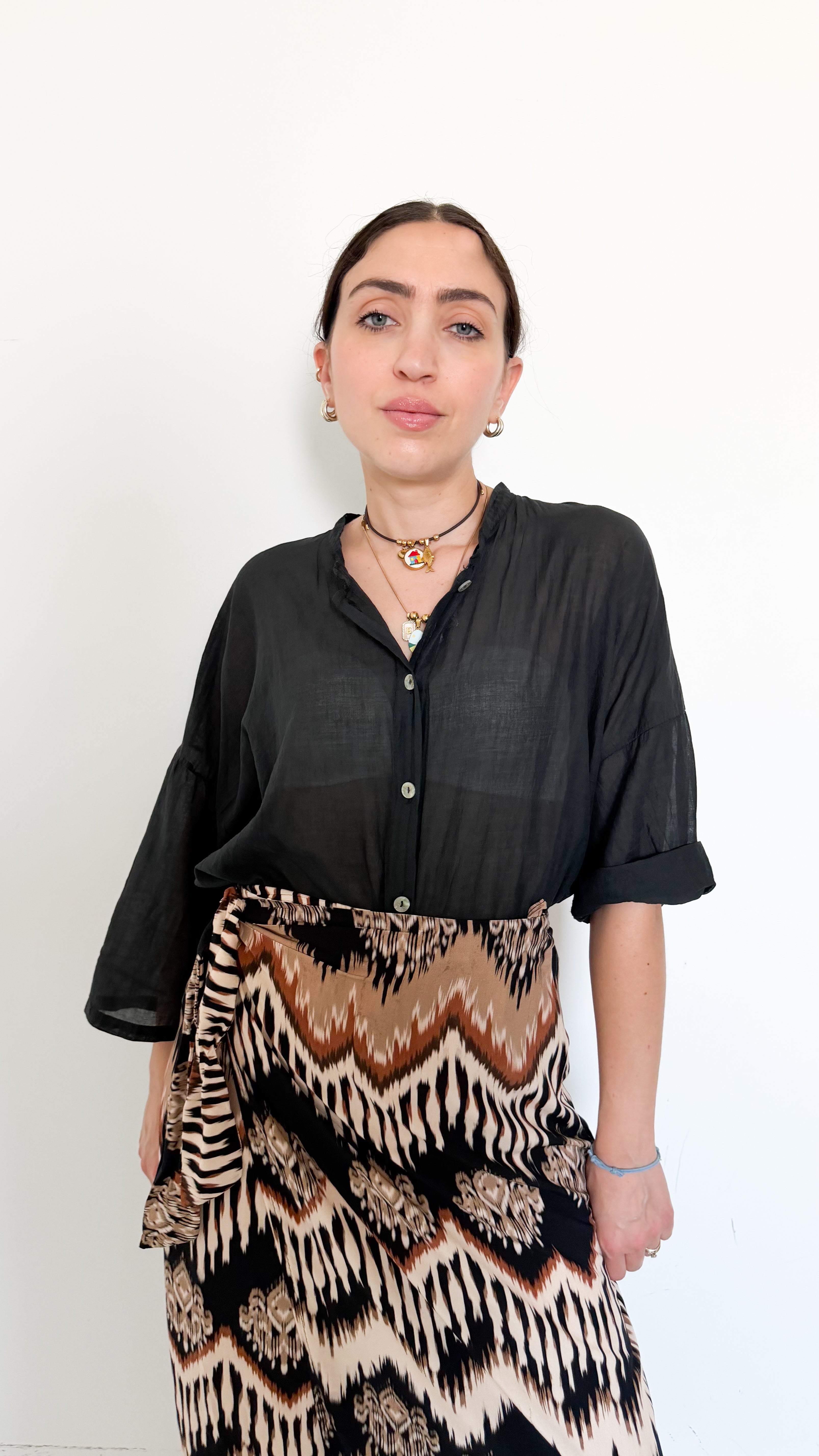 Camicia In Mussola Nera