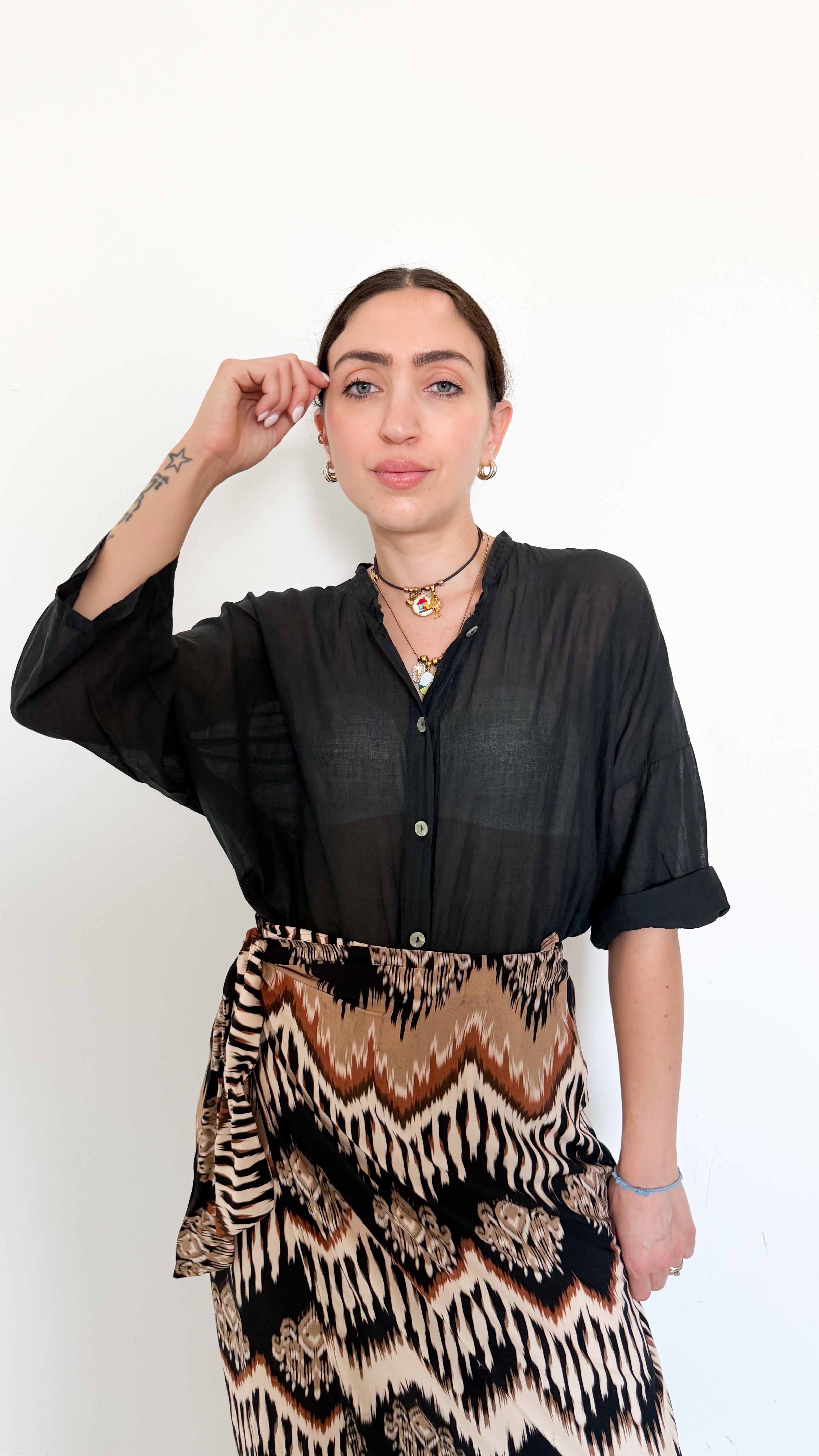 Camicia In Mussola Nera
