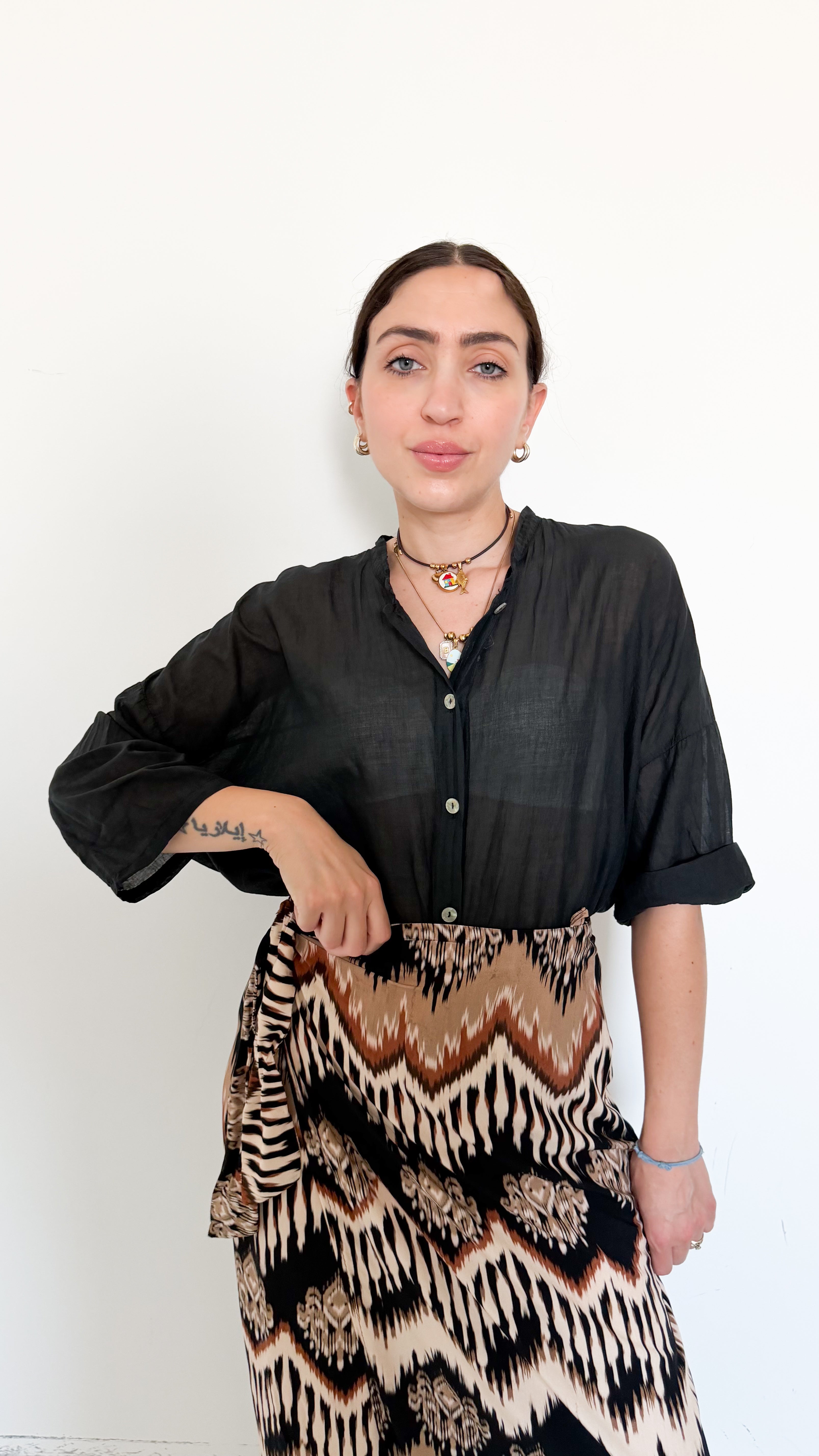 Camicia In Mussola Nera