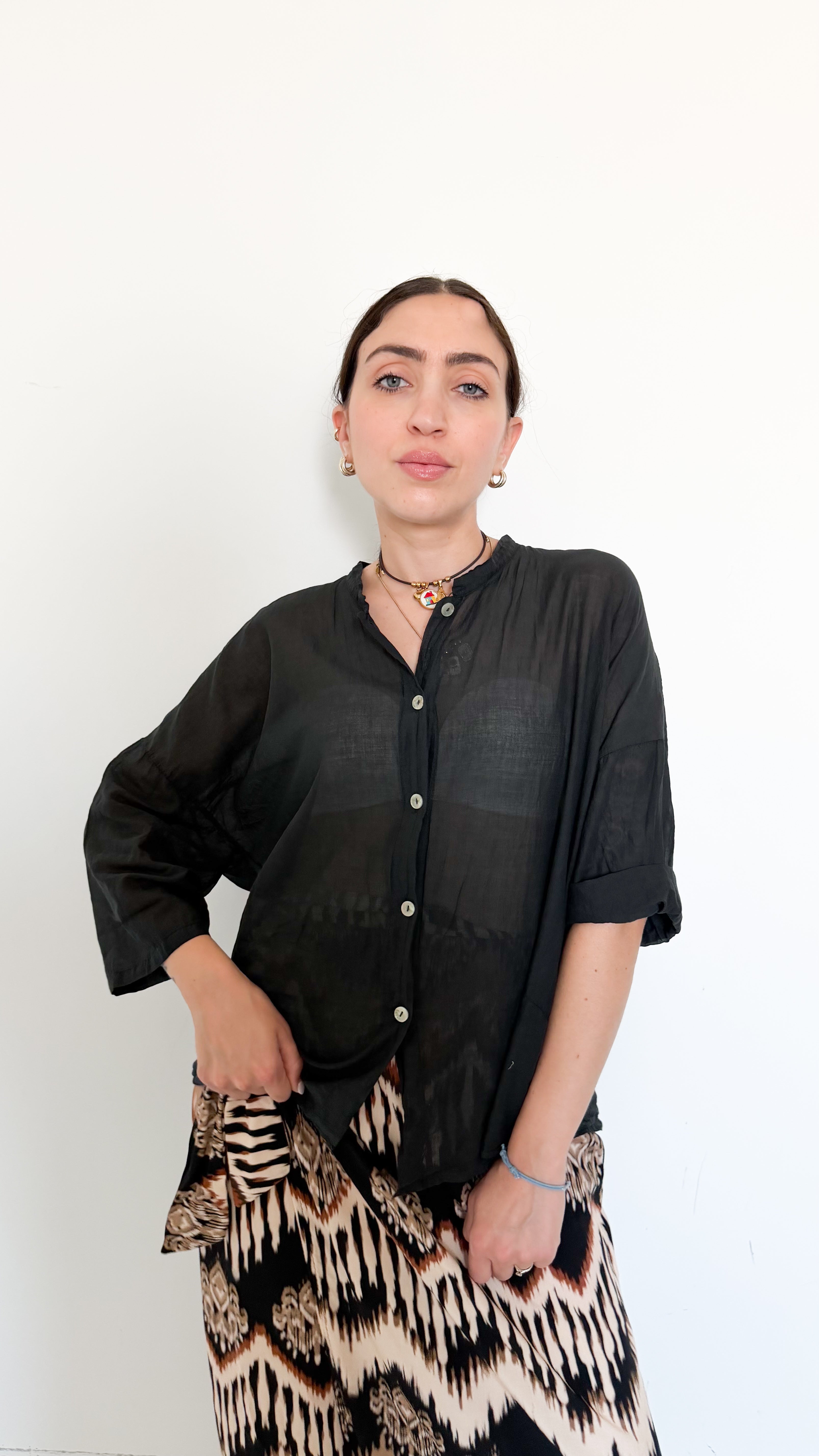 Camicia In Mussola Nera