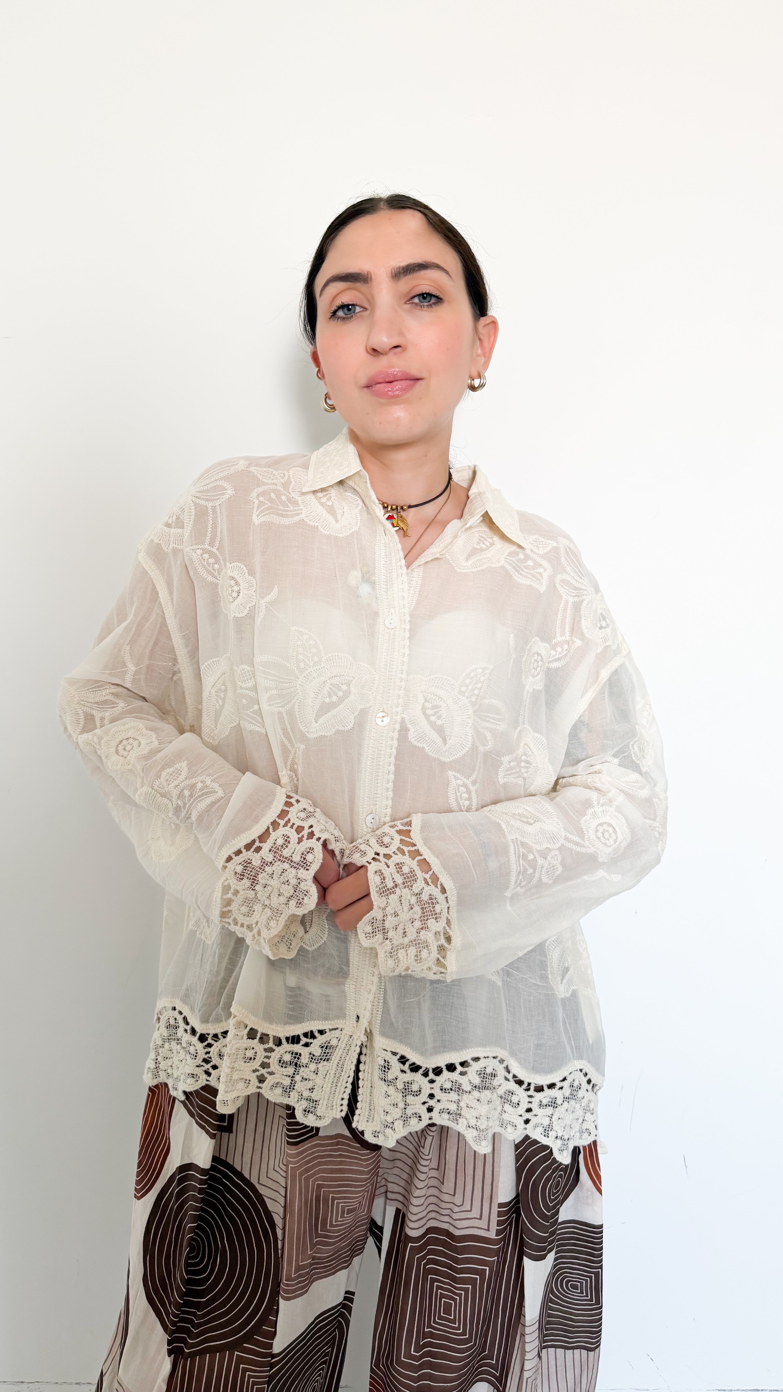 Camicia Burro Con Dettagli