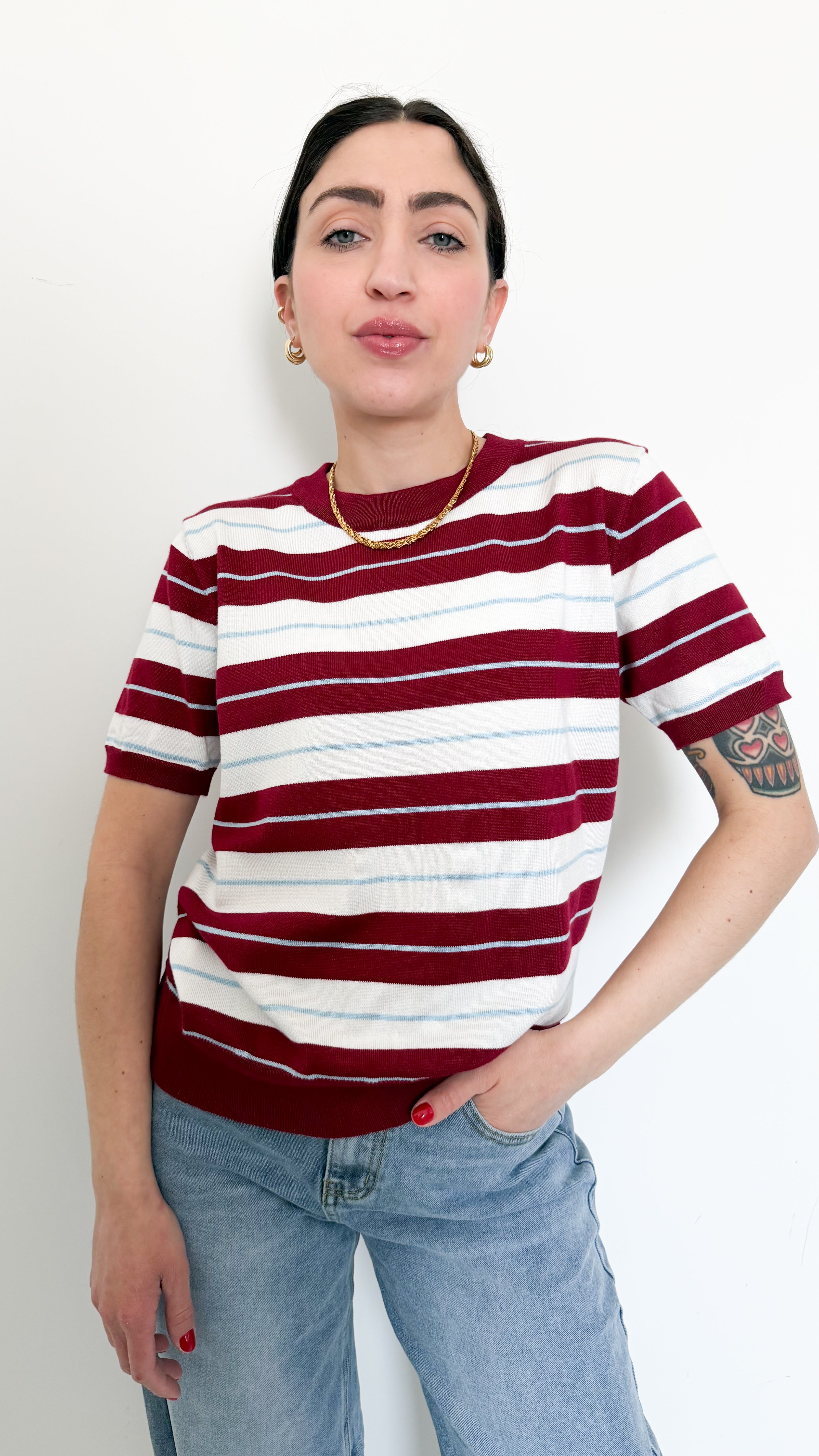 Maglia Bordeaux A Righe