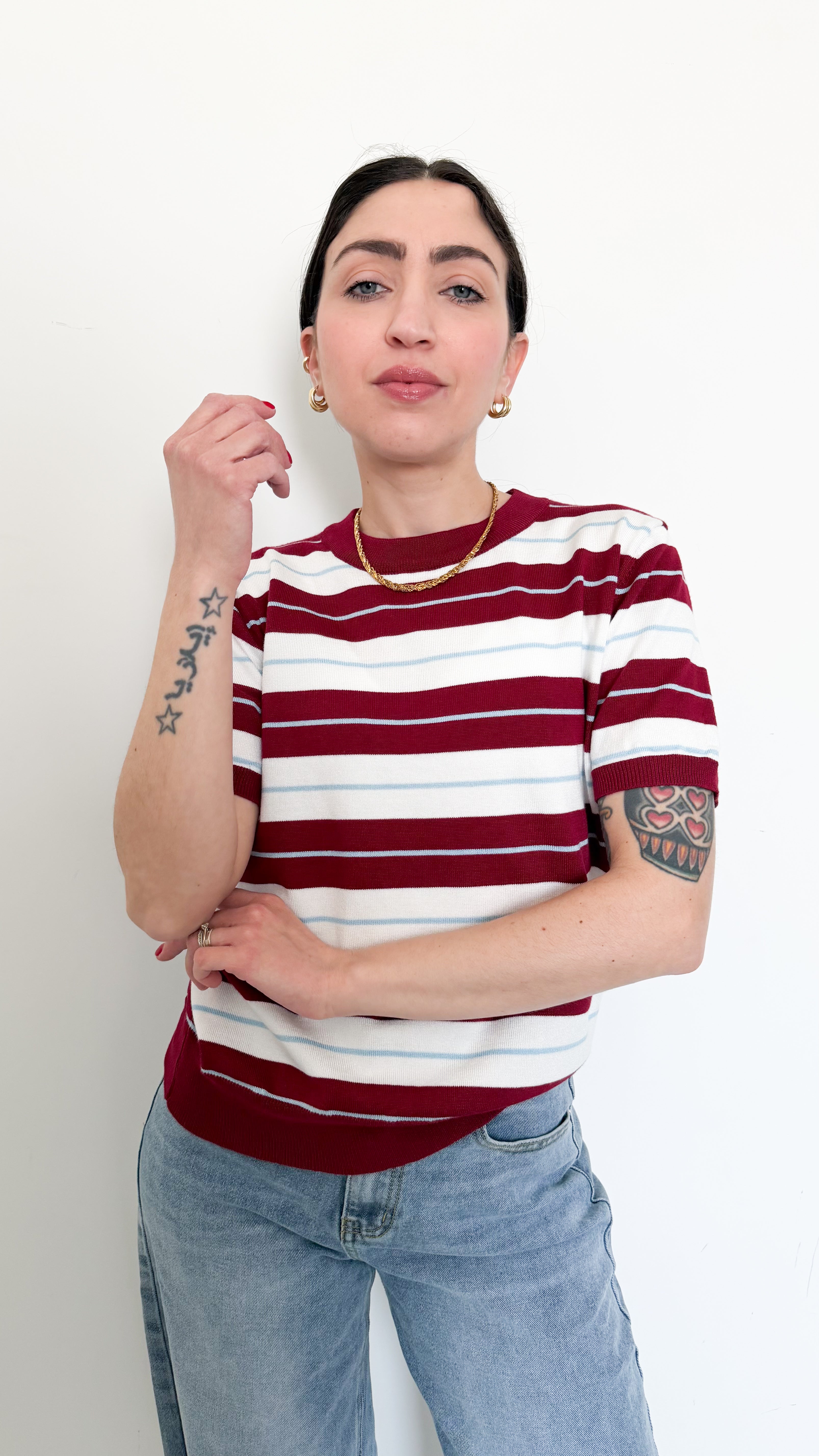 Maglia Bordeaux A Righe