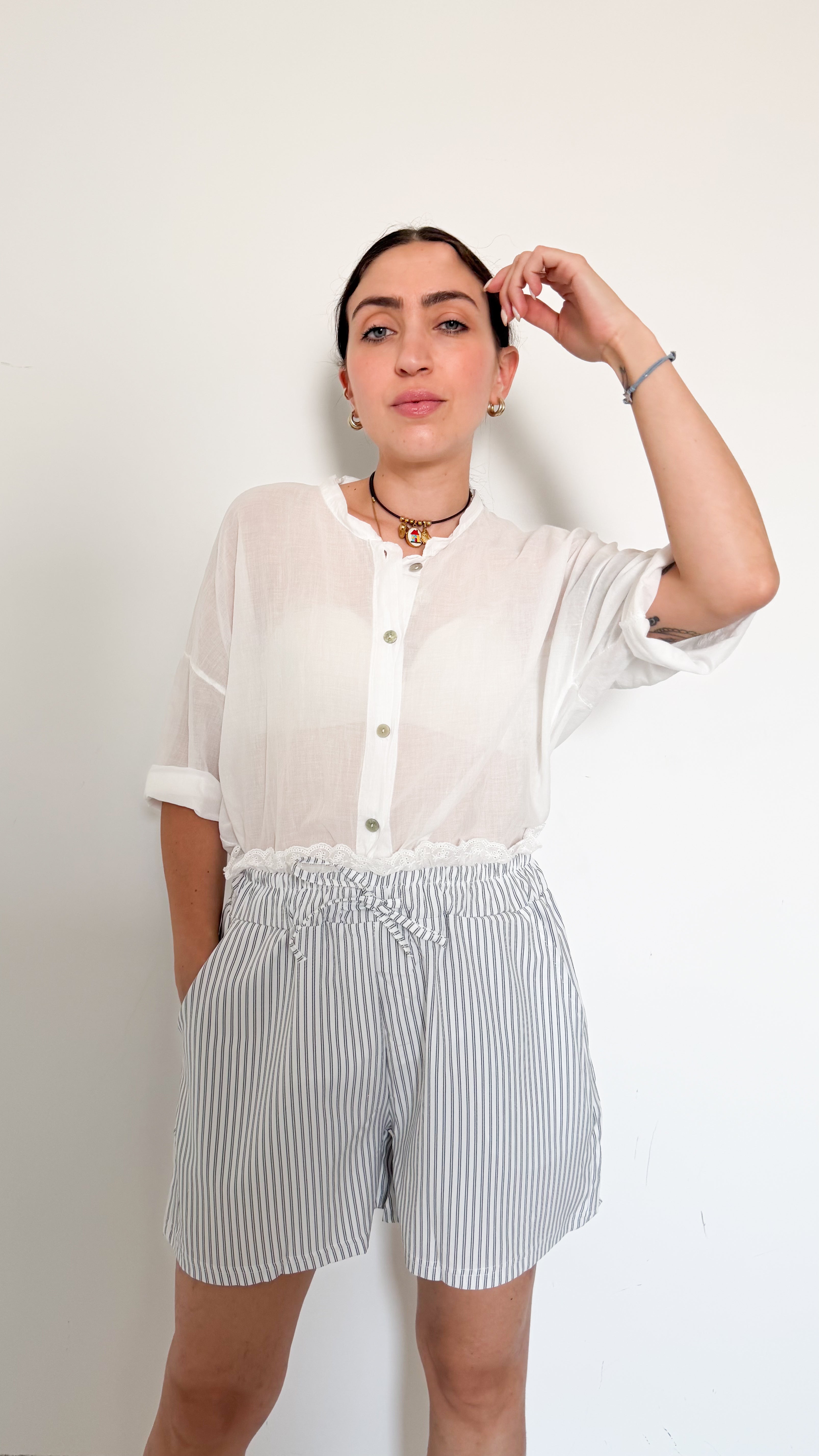 Short A Righe Bianco
