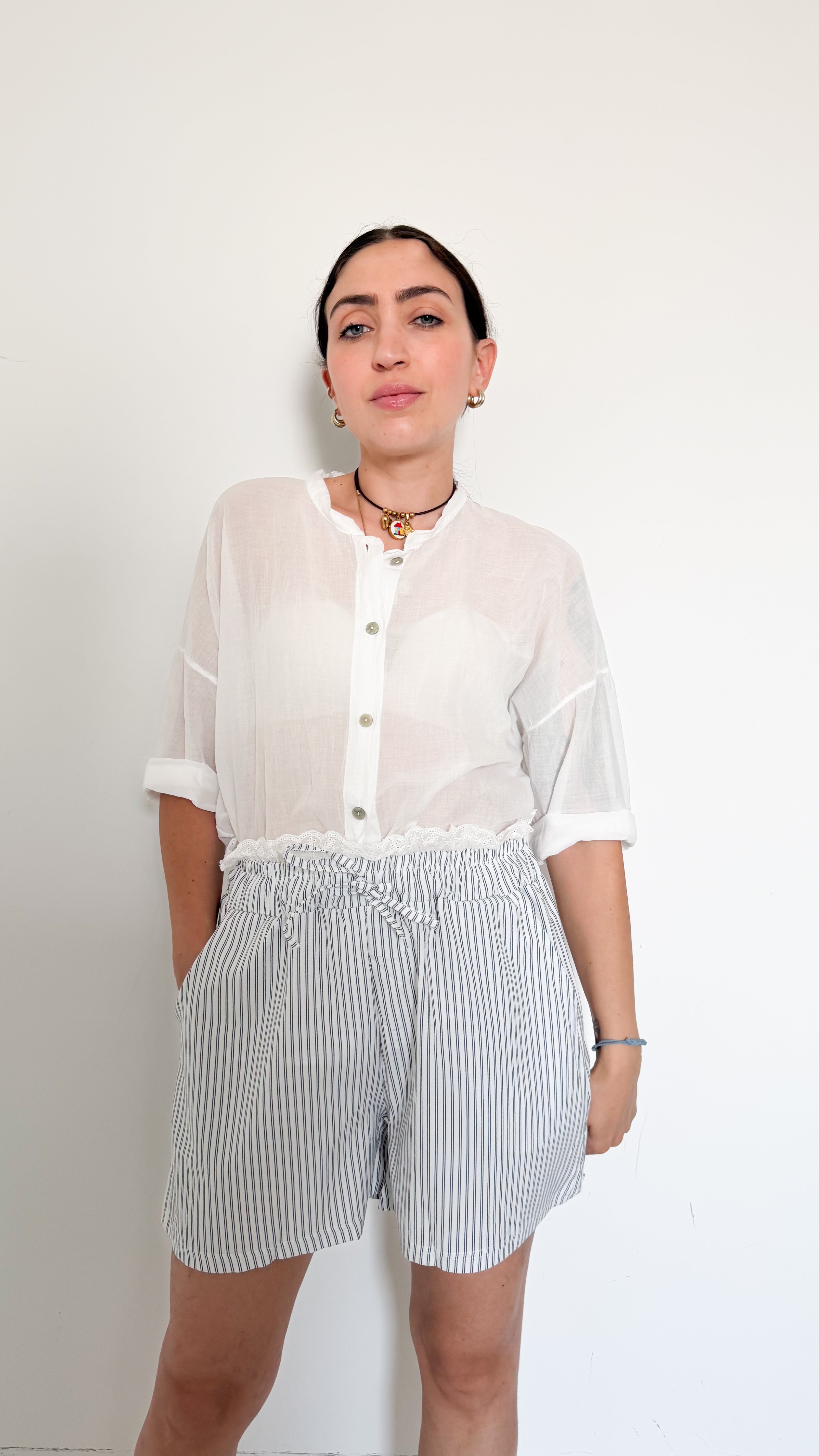 Short A Righe Bianco