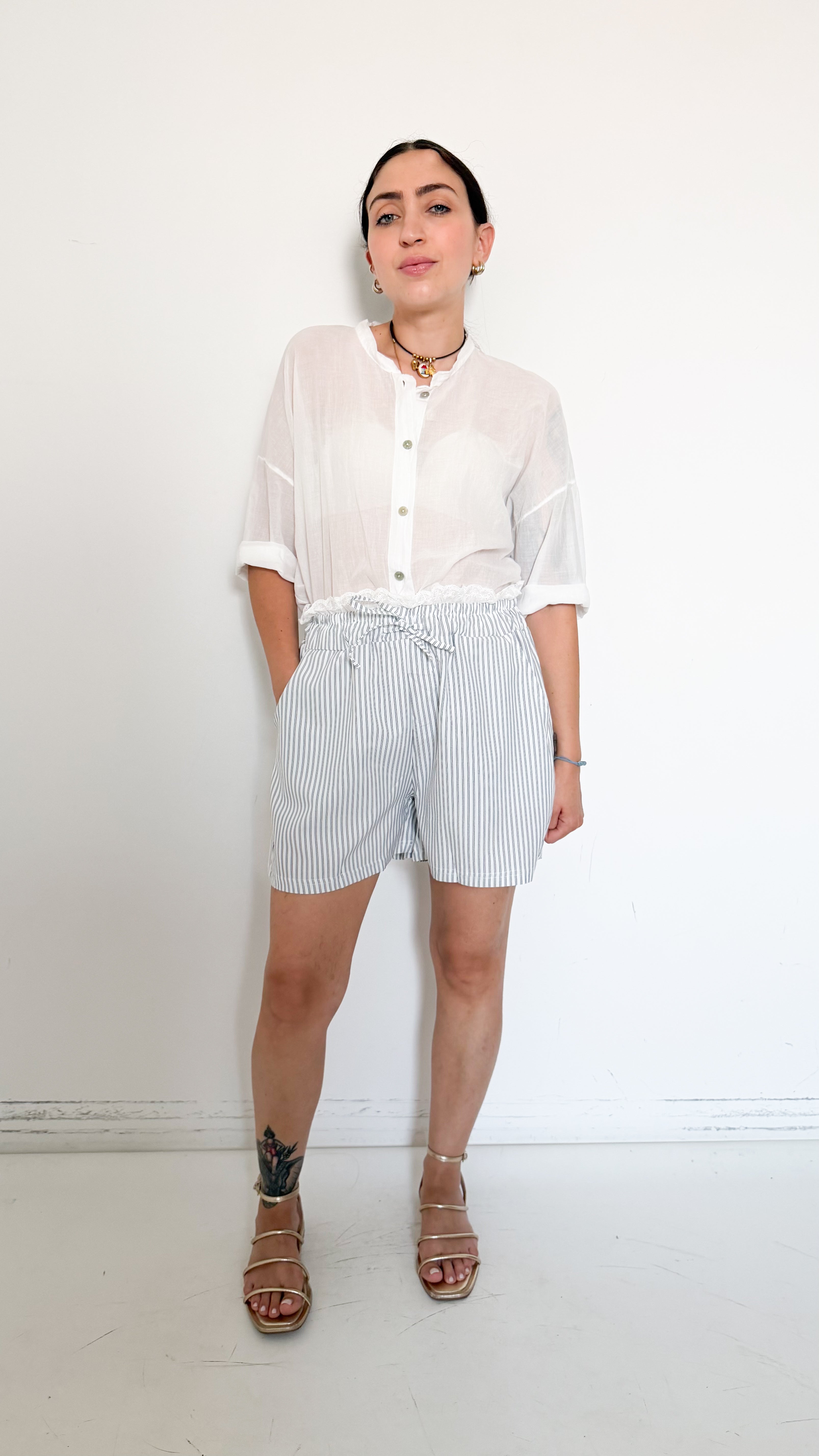Short A Righe Bianco