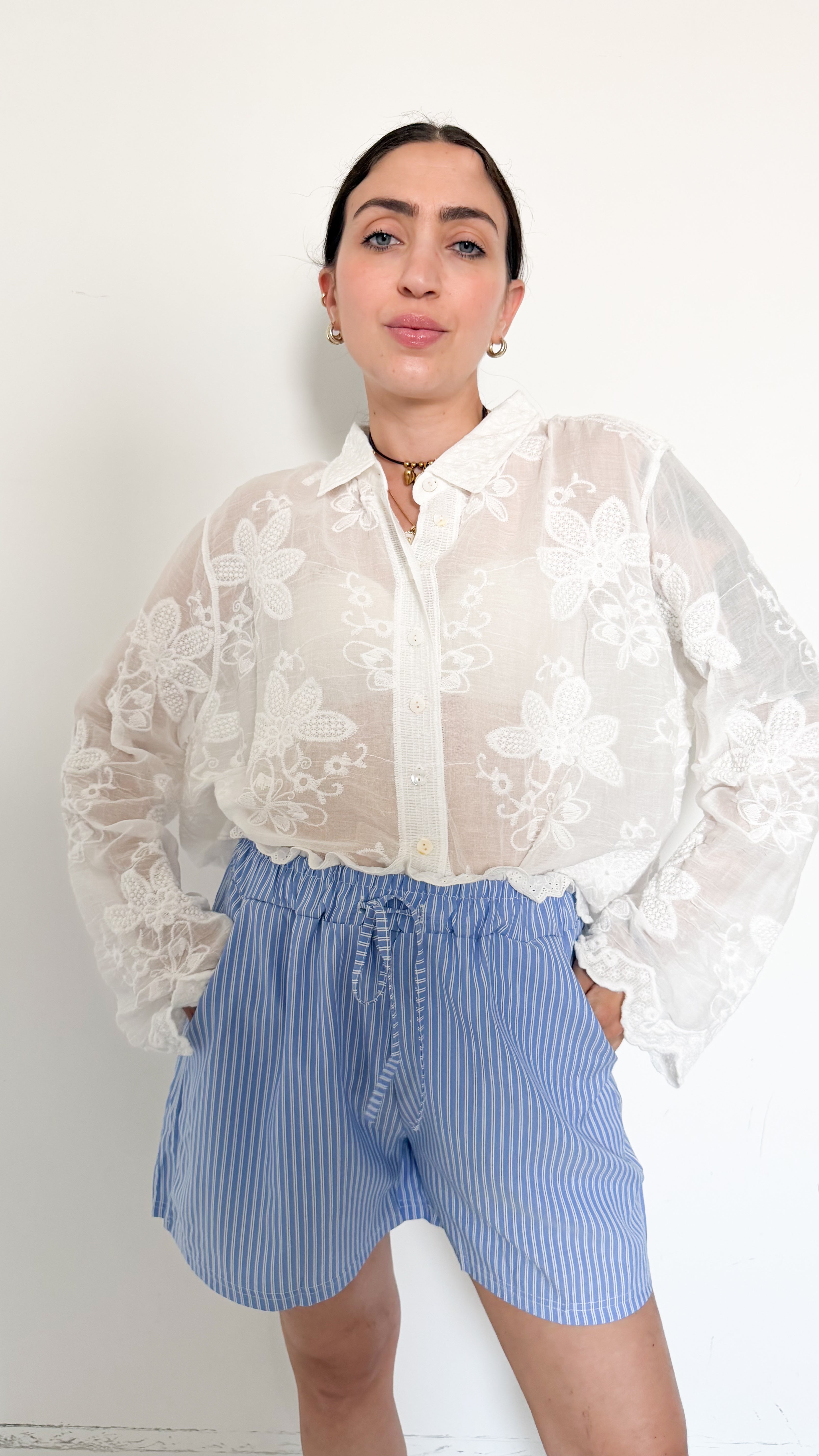 Camicia Bianca Con Dettagli