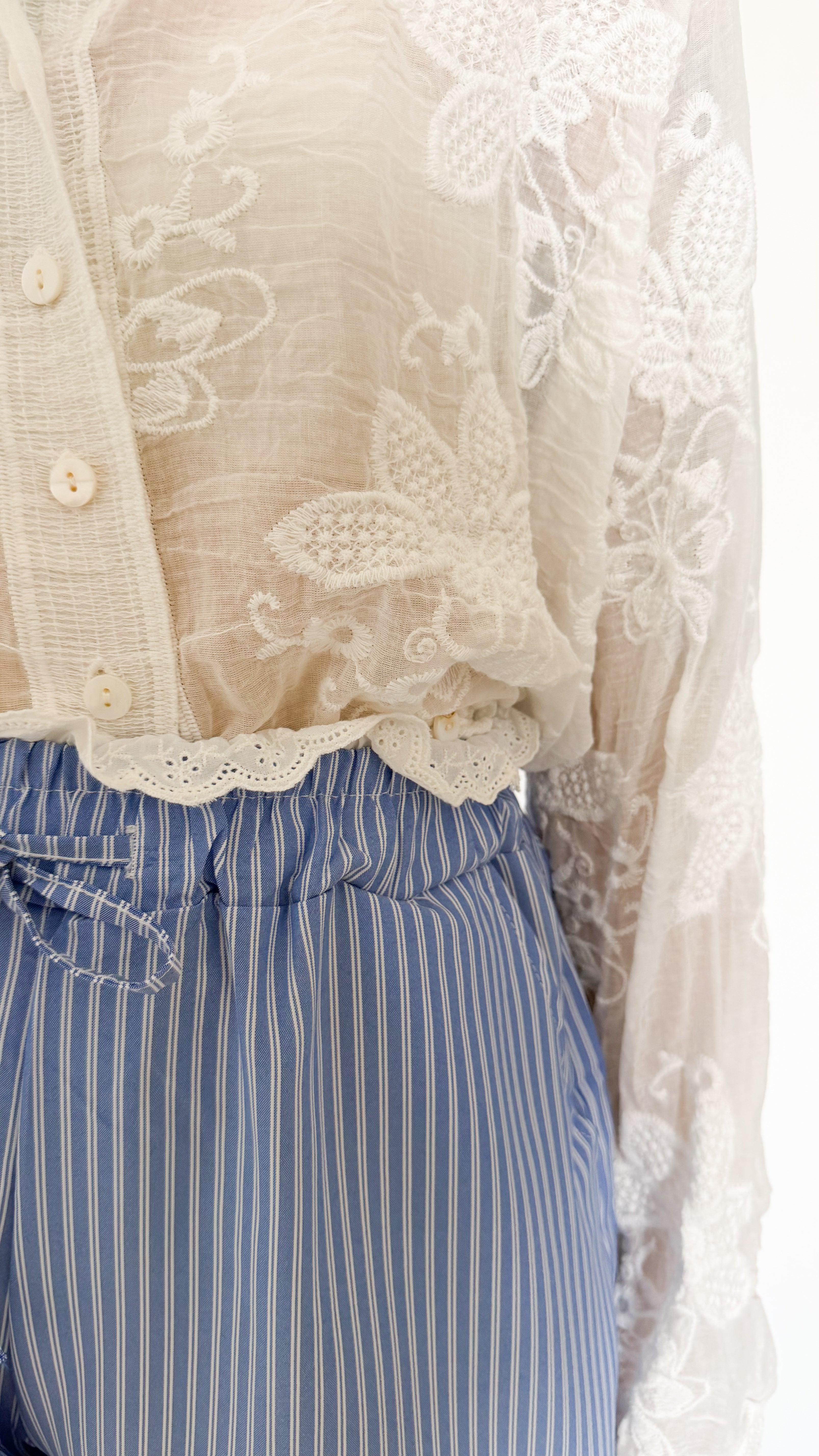 Short A Righe Azzurro