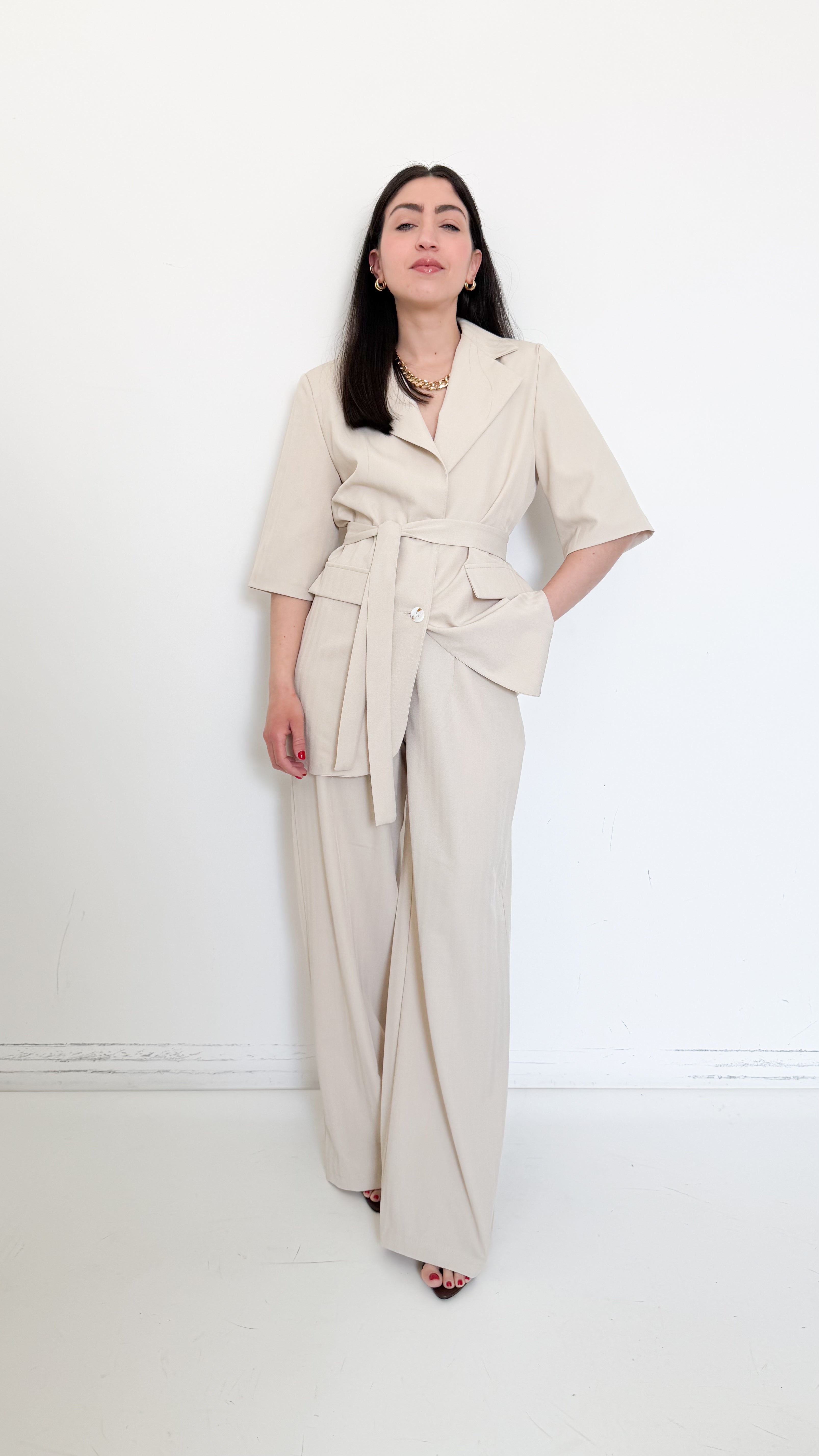 Tailleur Mezza Manica Beige