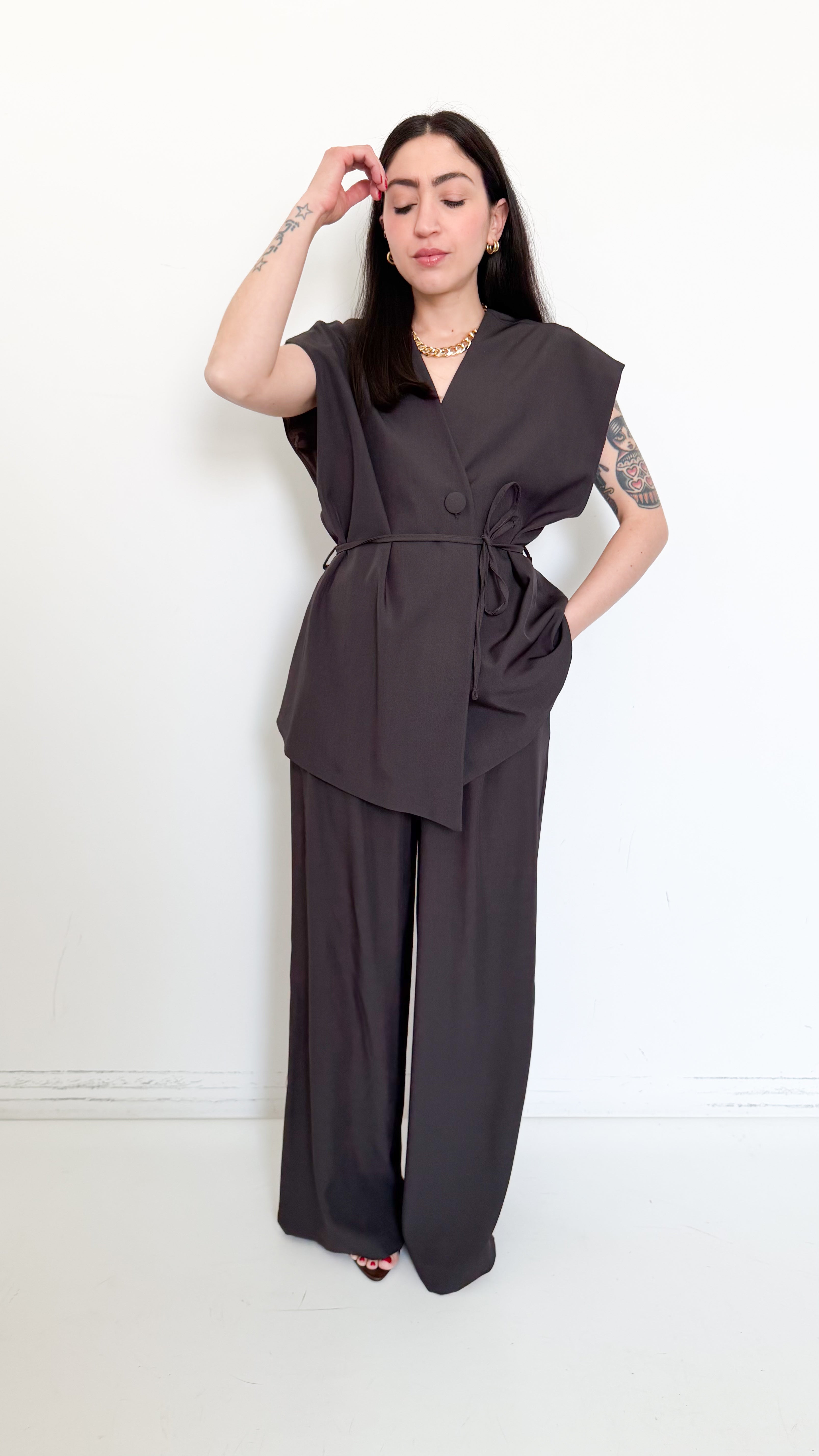 Coordinato Con Cintura Marrone