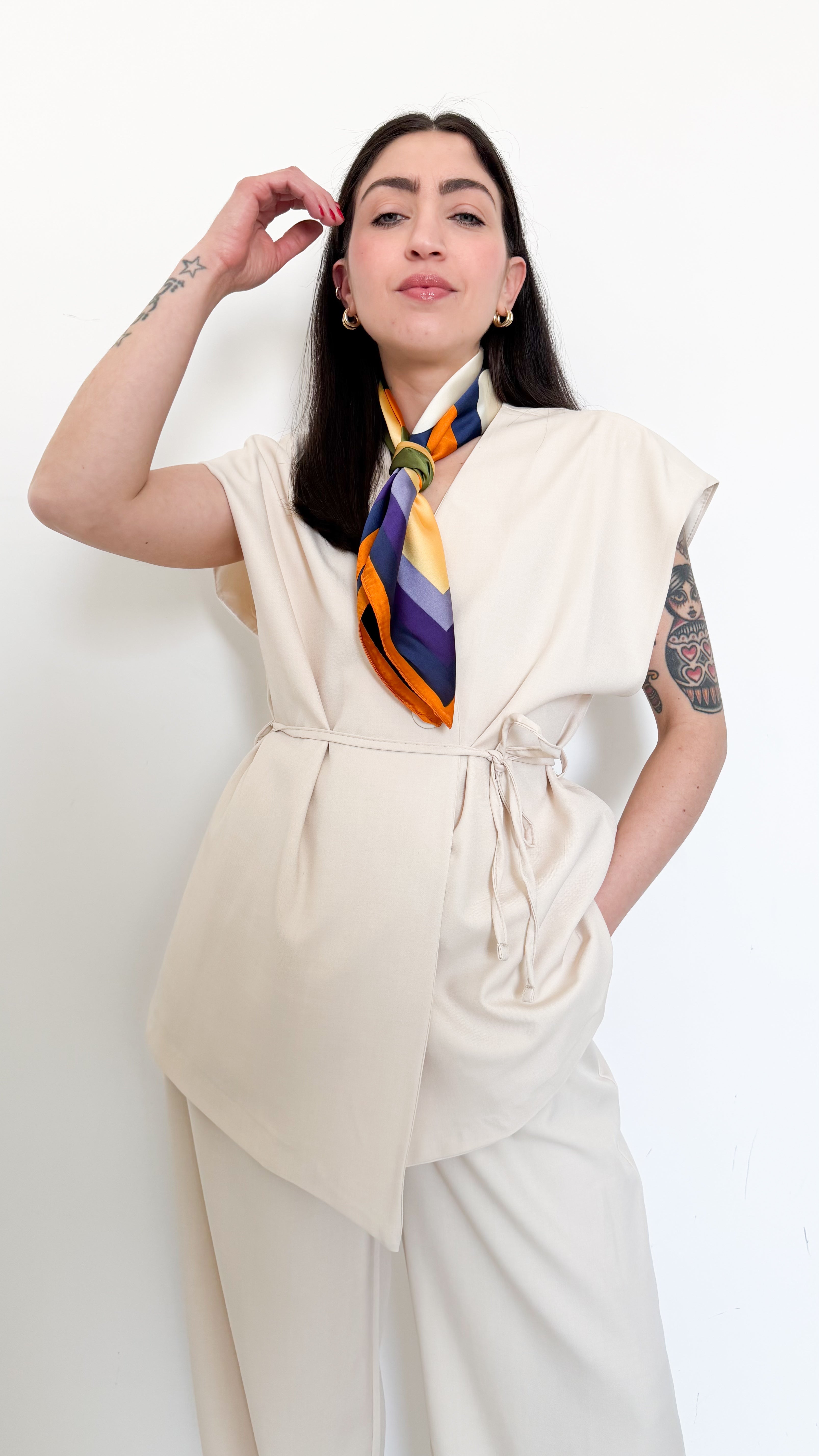 Coordinato Con Cintura Beige