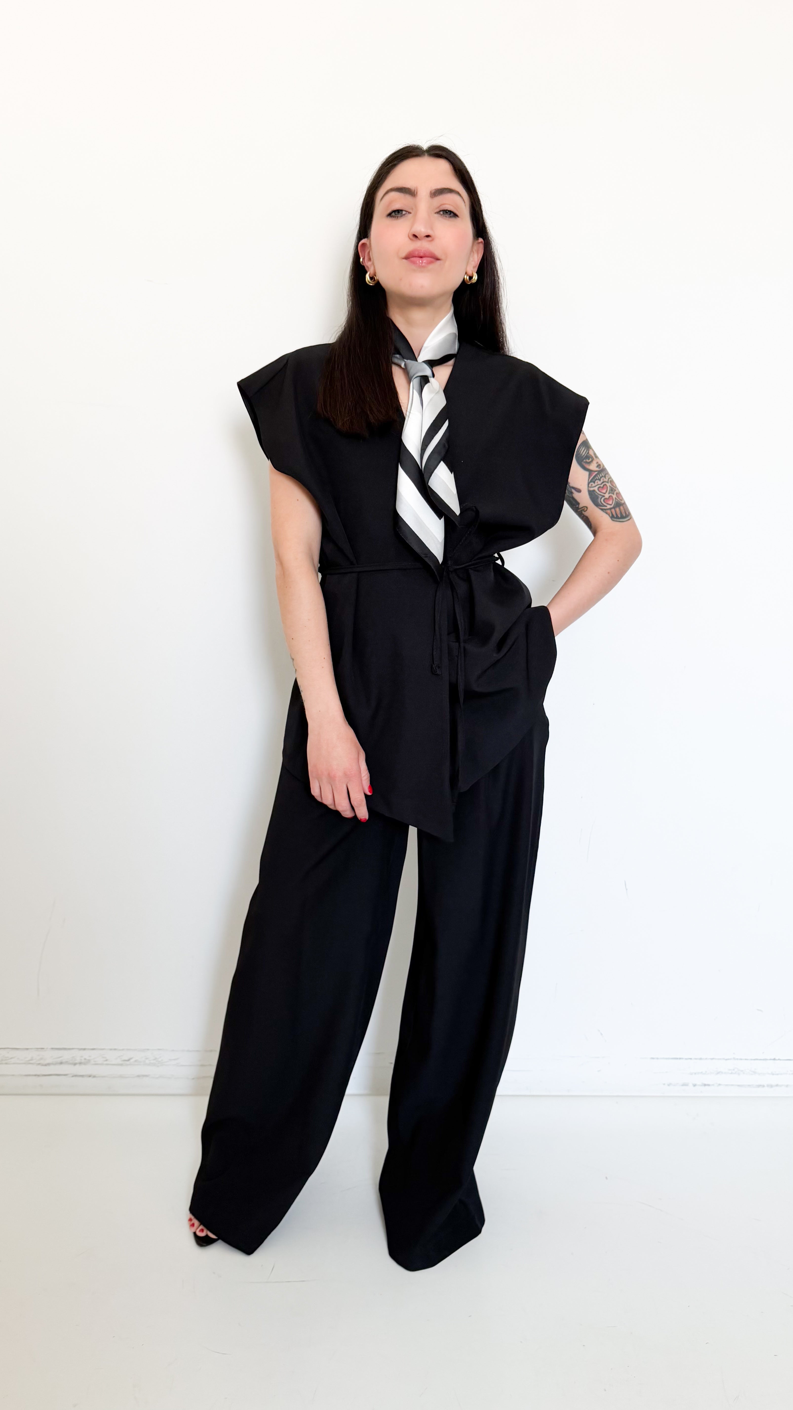 Coordinato Con Cintura Nero