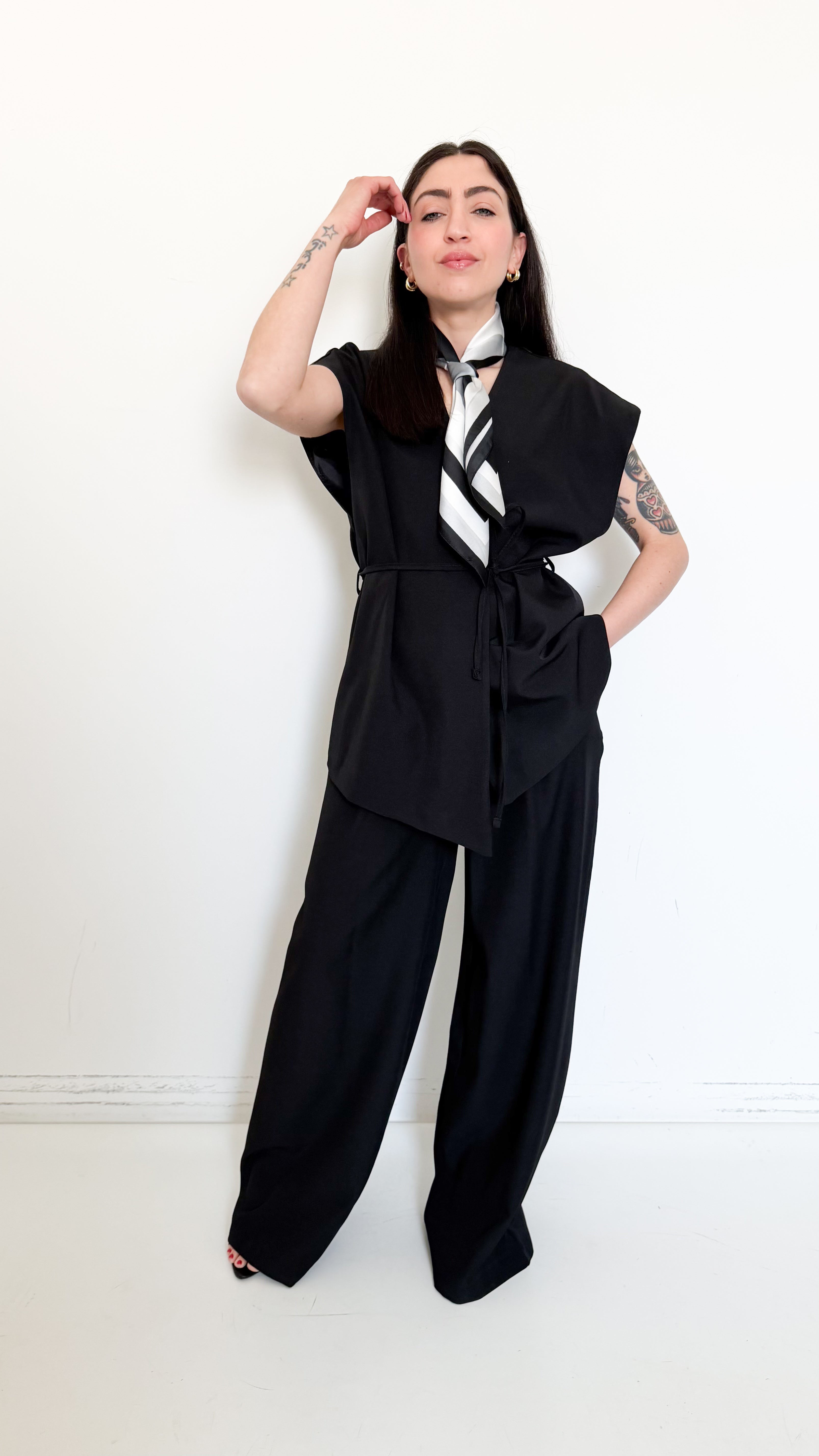 Coordinato Con Cintura Nero