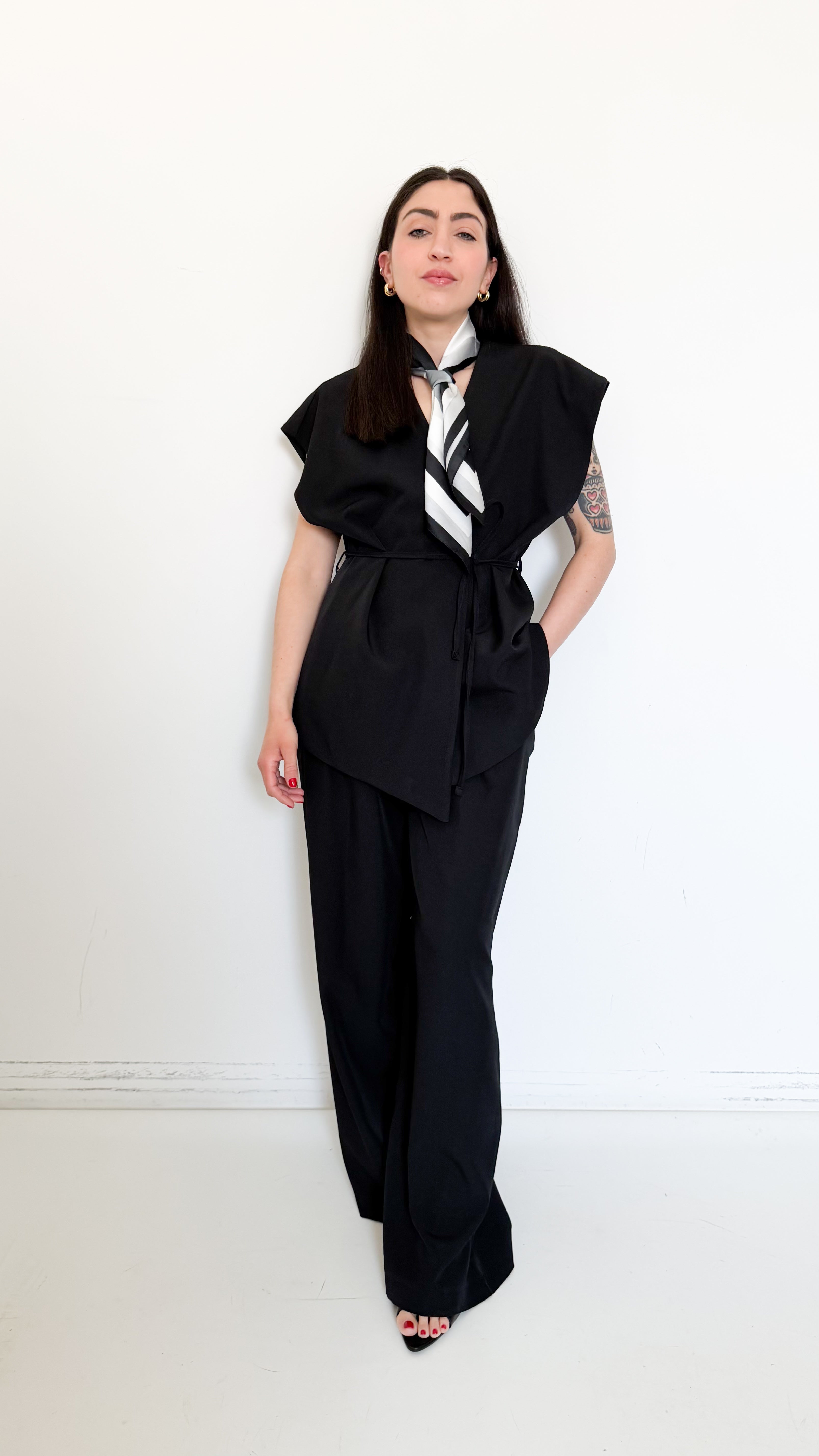 Coordinato Con Cintura Nero