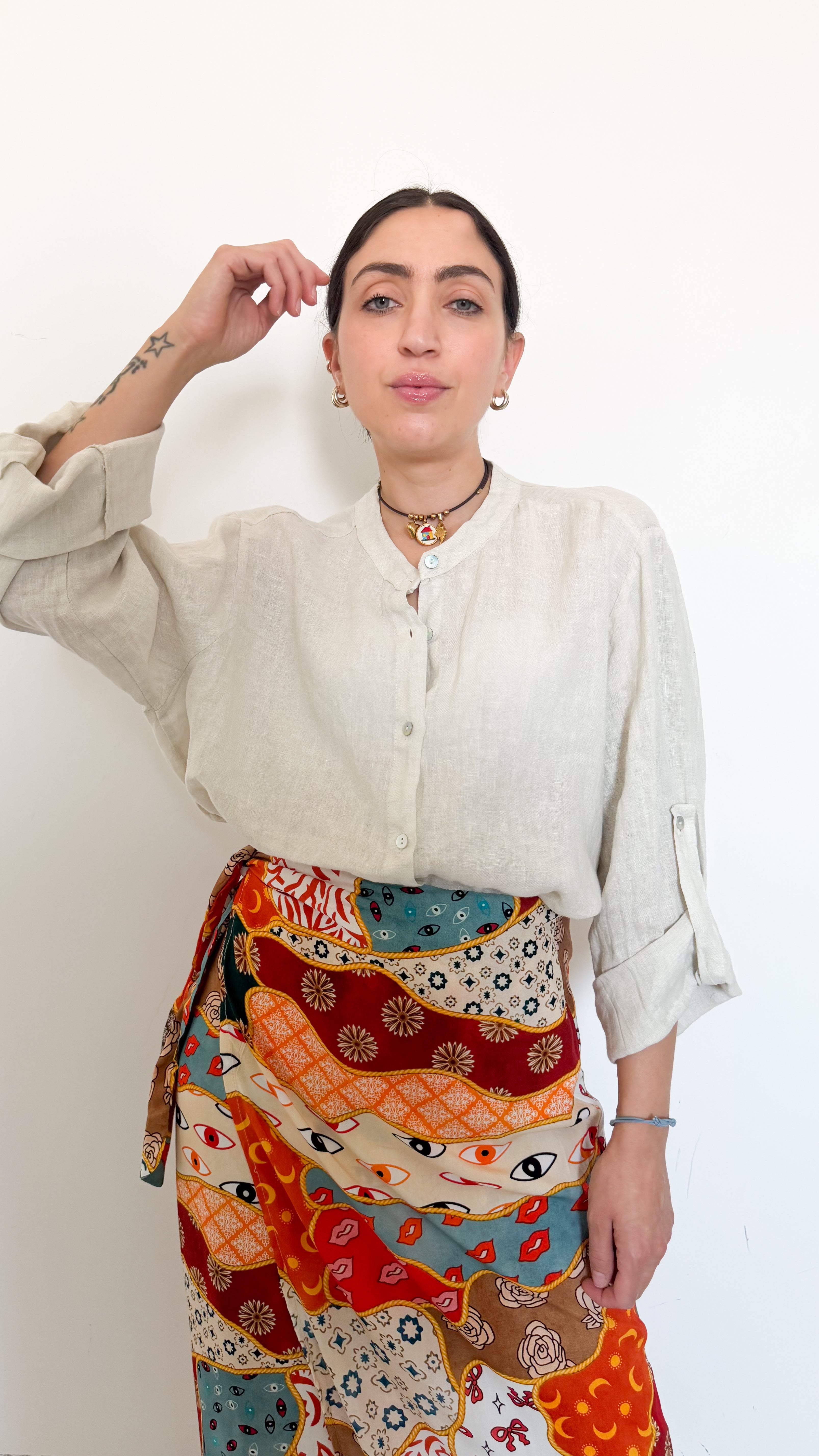 Camicia In Lino Beige