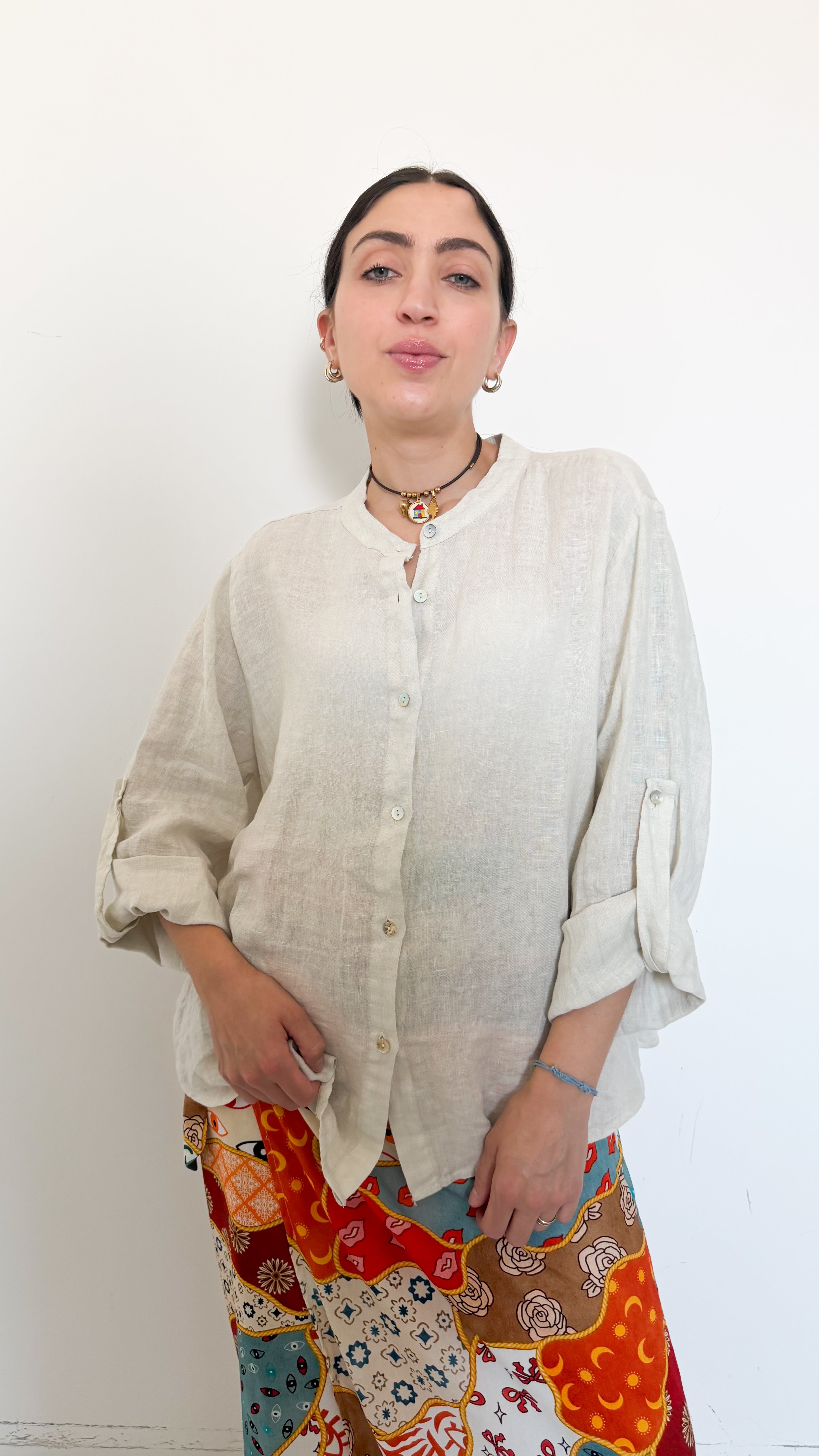Camicia In Lino Beige