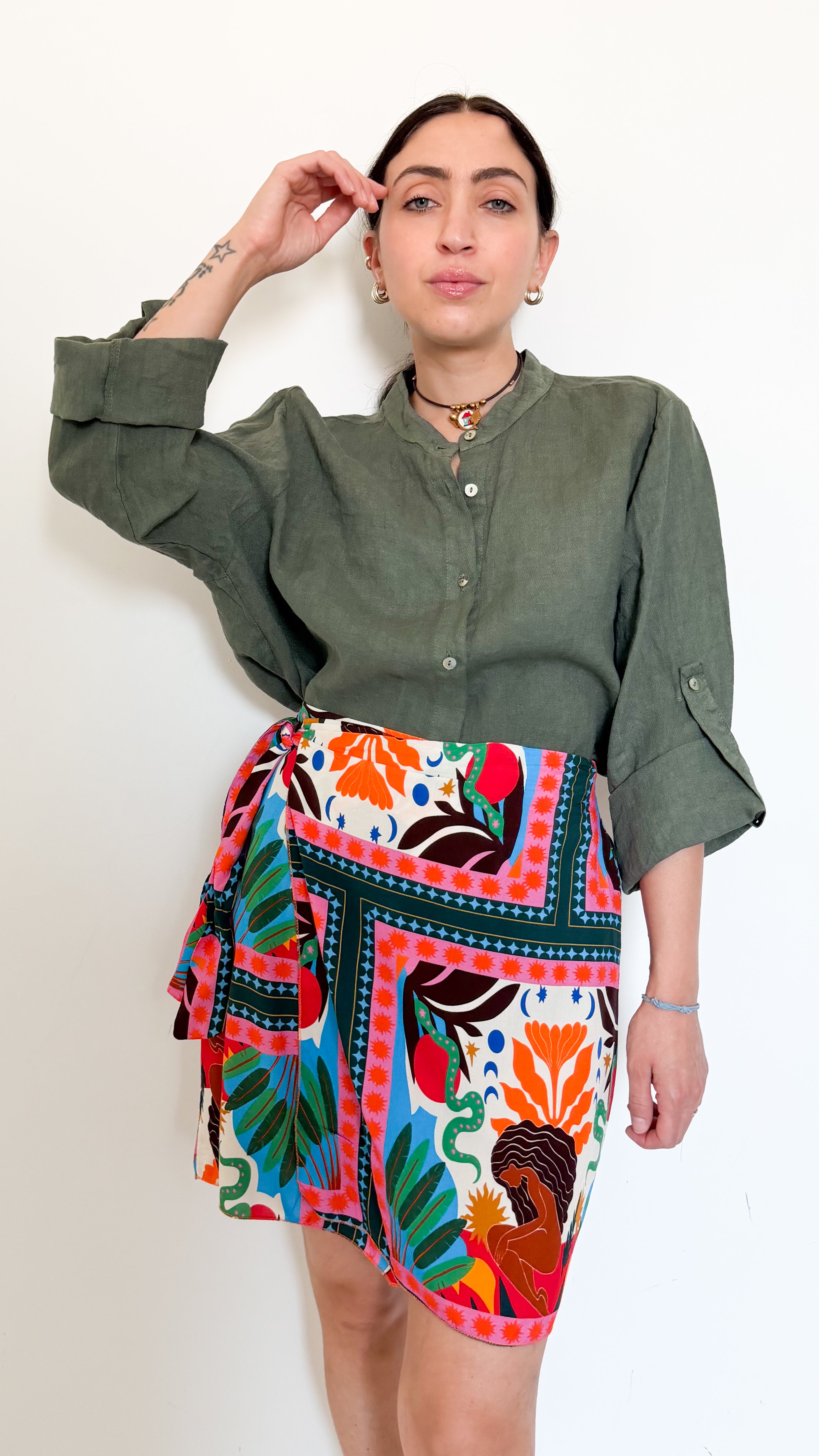 Camicia In Lino Verde