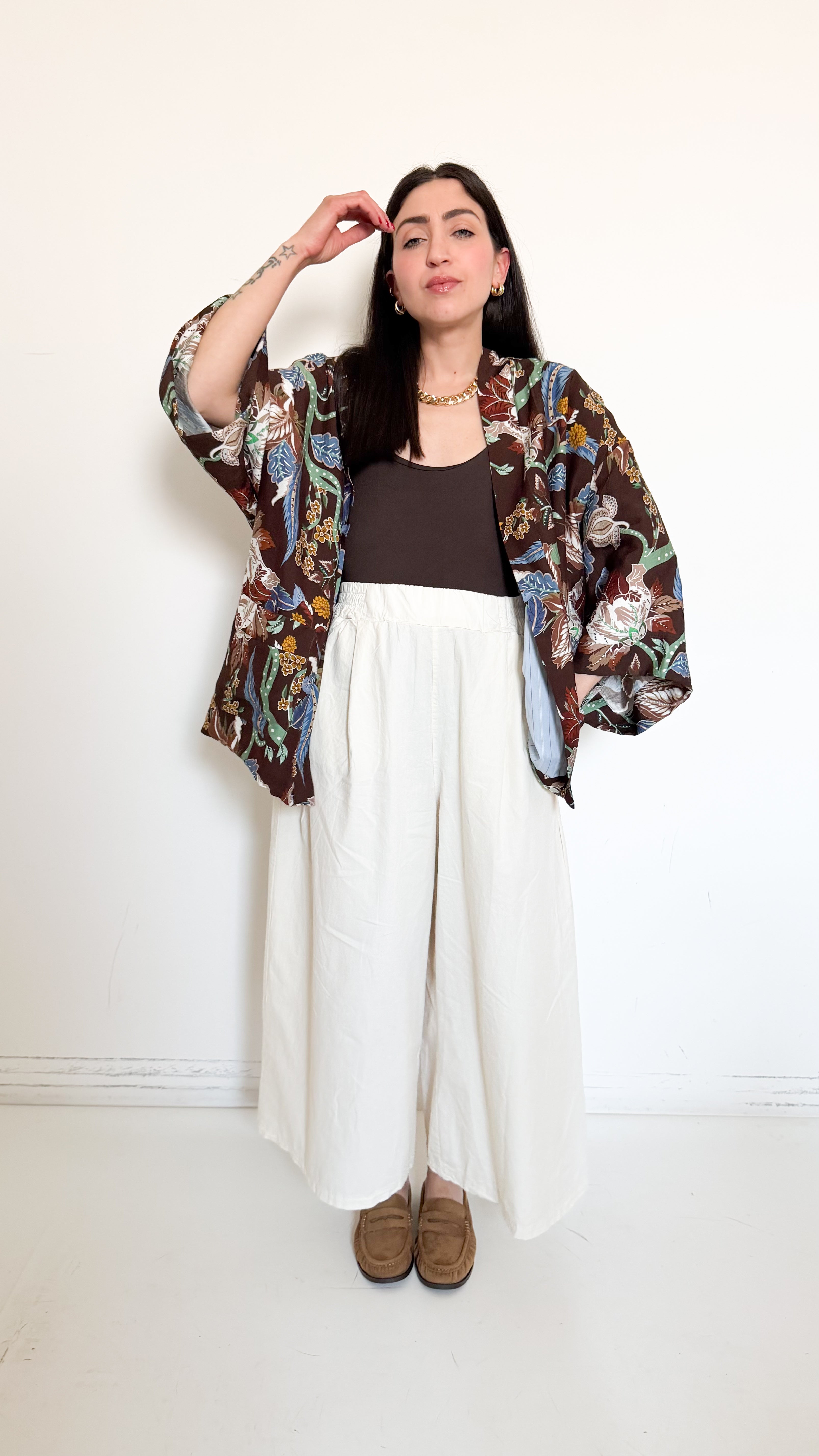 Pantaloni Culotte In Cotone