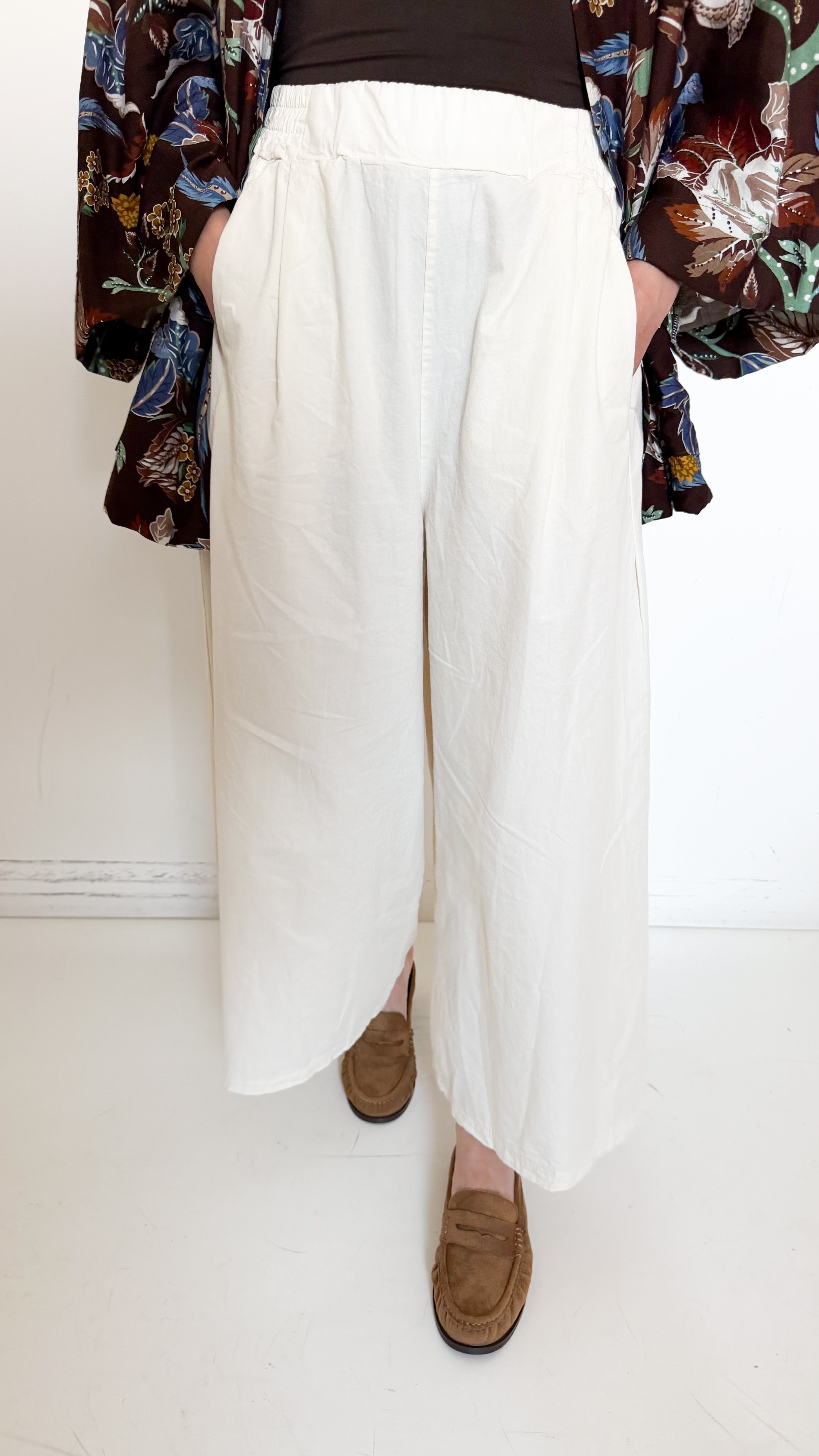 Pantaloni Culotte In Cotone