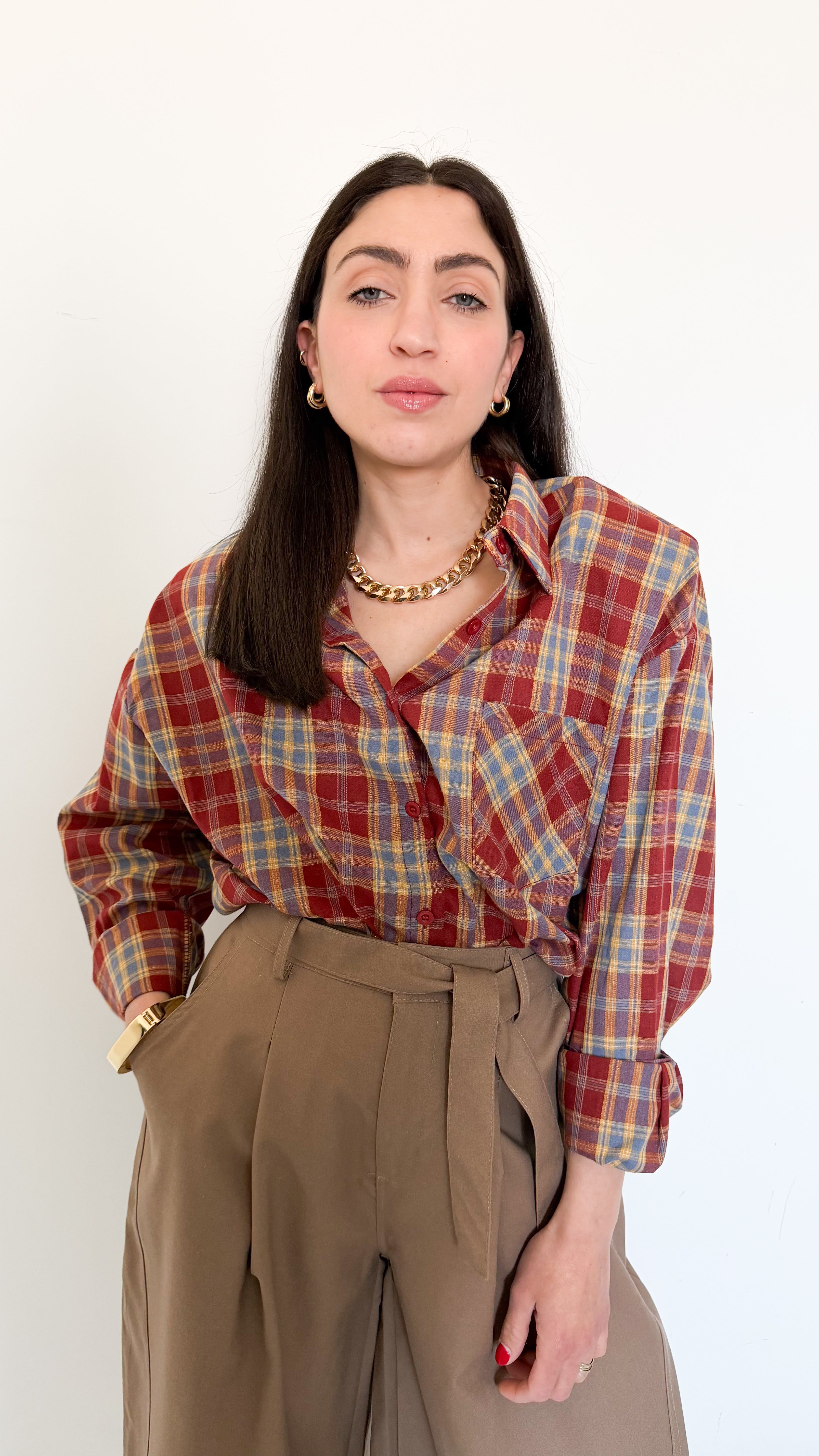 Camicia A Fantasia Con Spalline