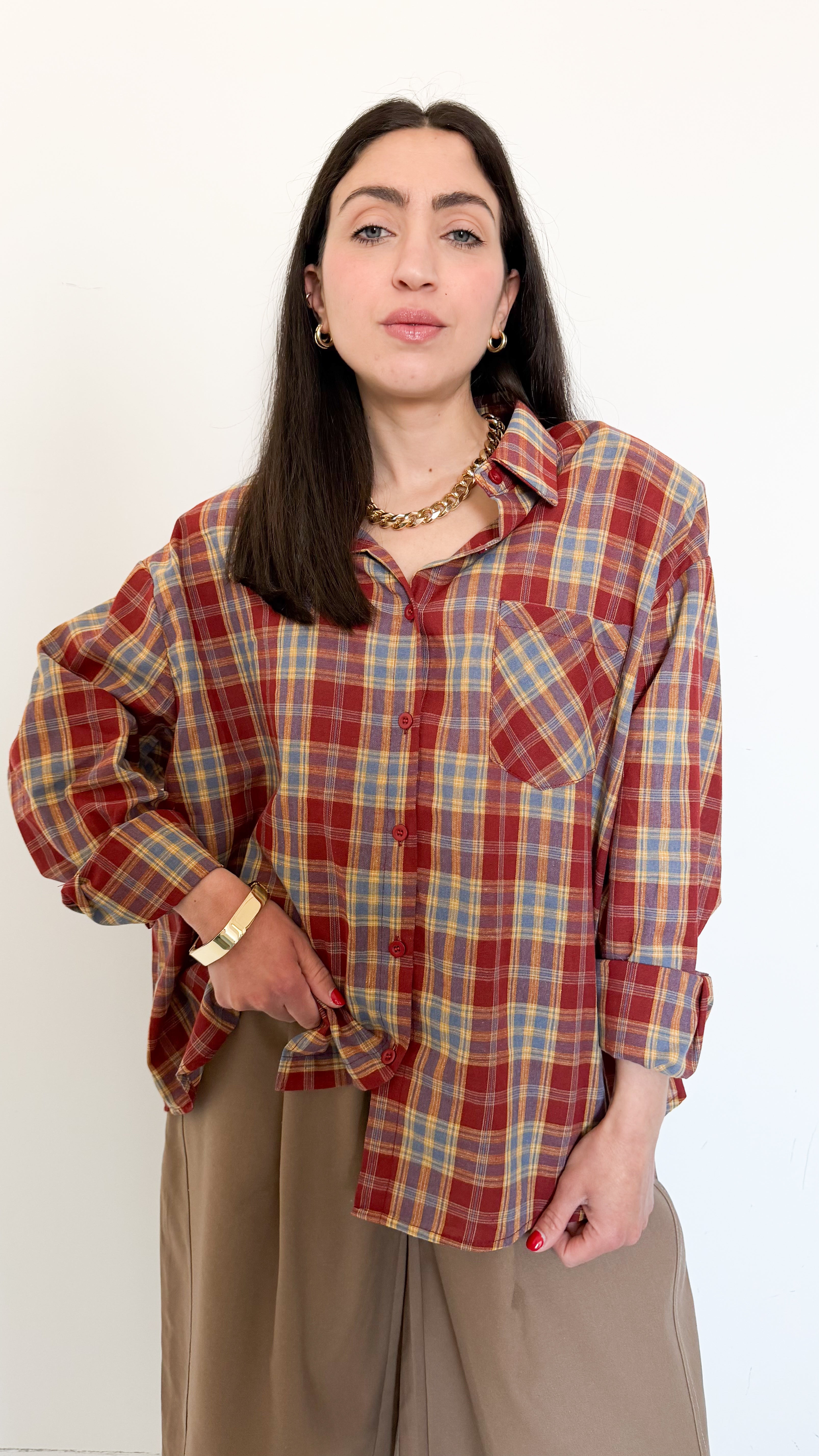 Camicia A Fantasia Con Spalline