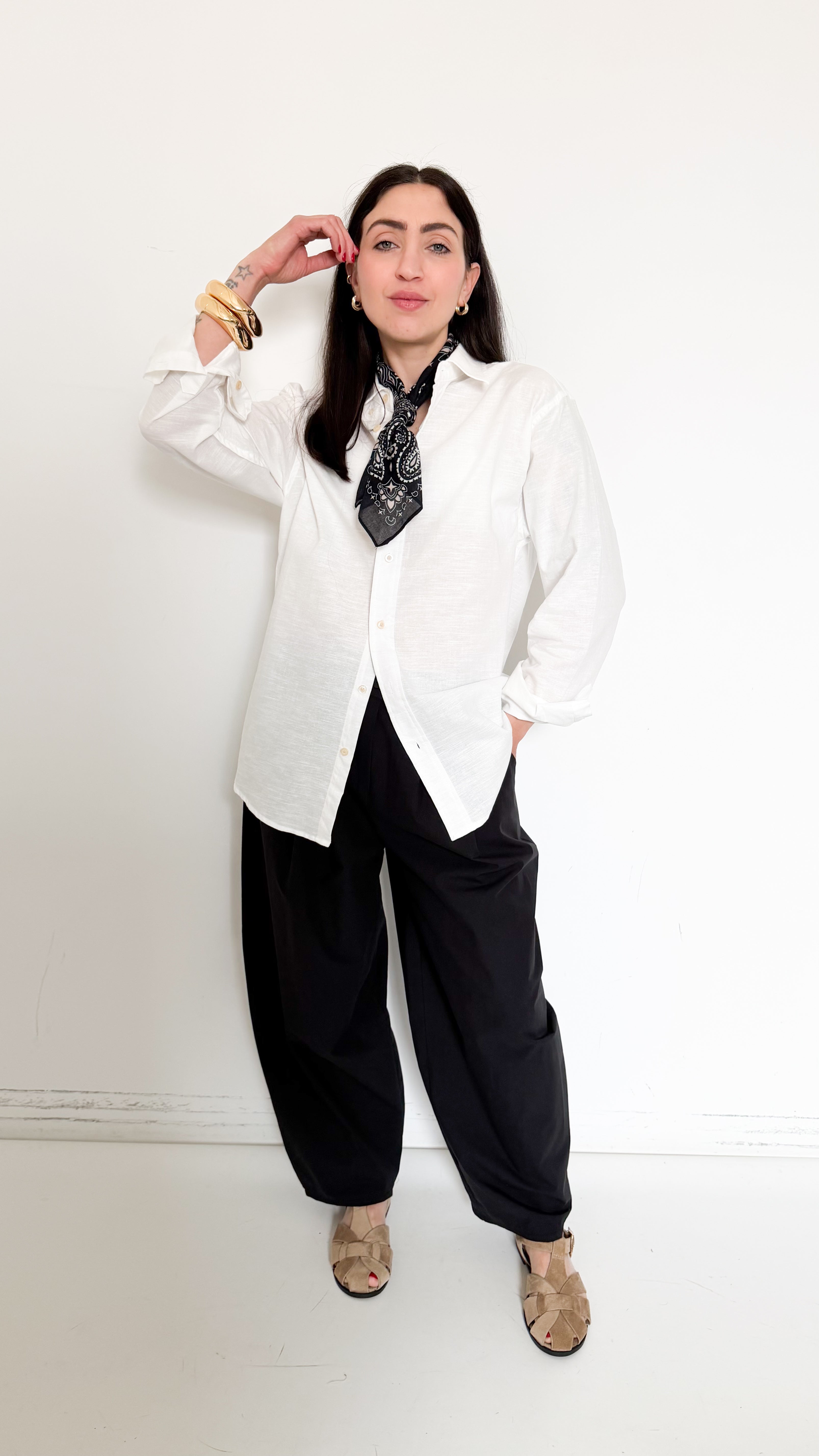 Pantaloni Neri Con Pinces