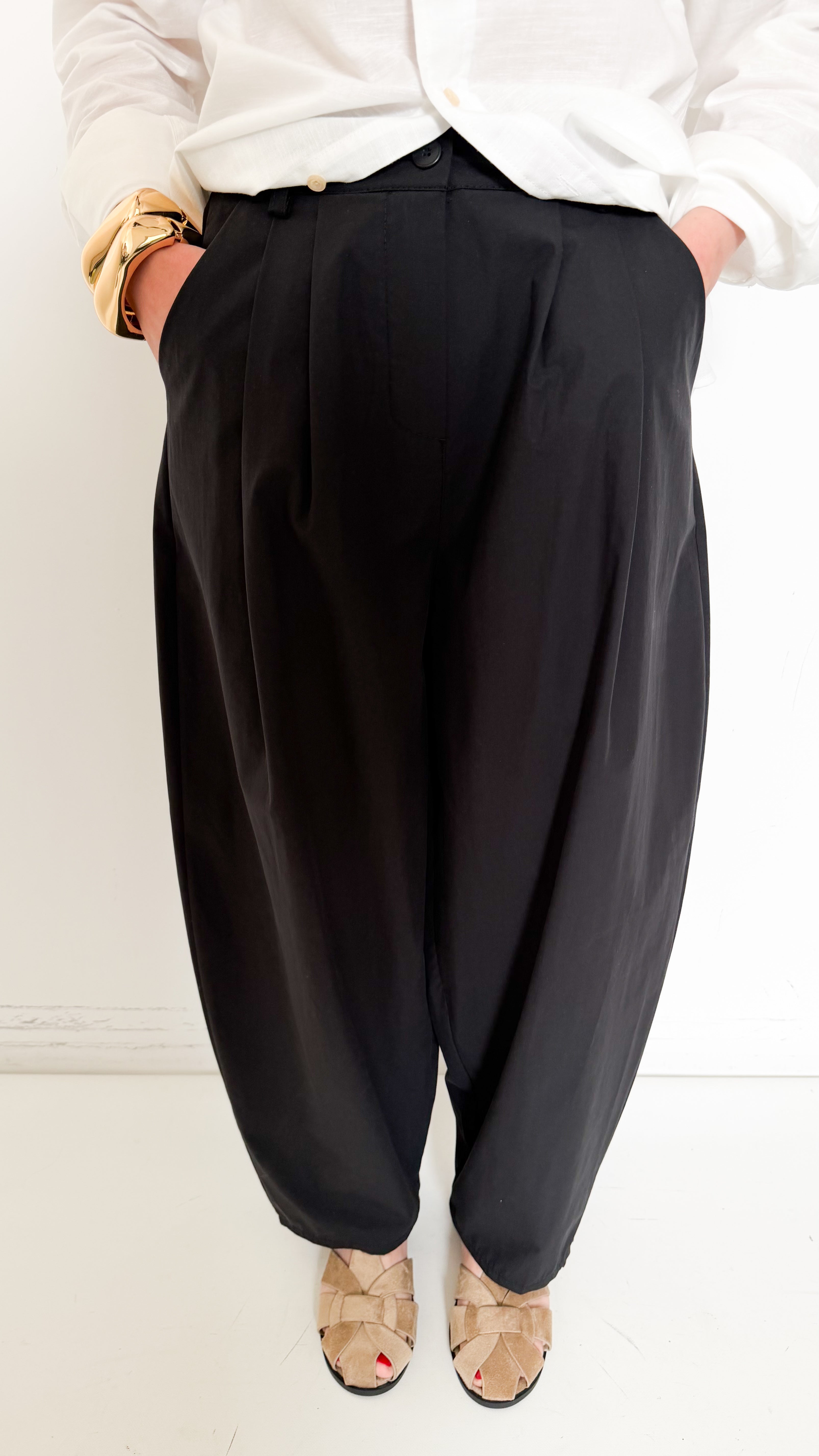 Pantaloni Neri Con Pinces