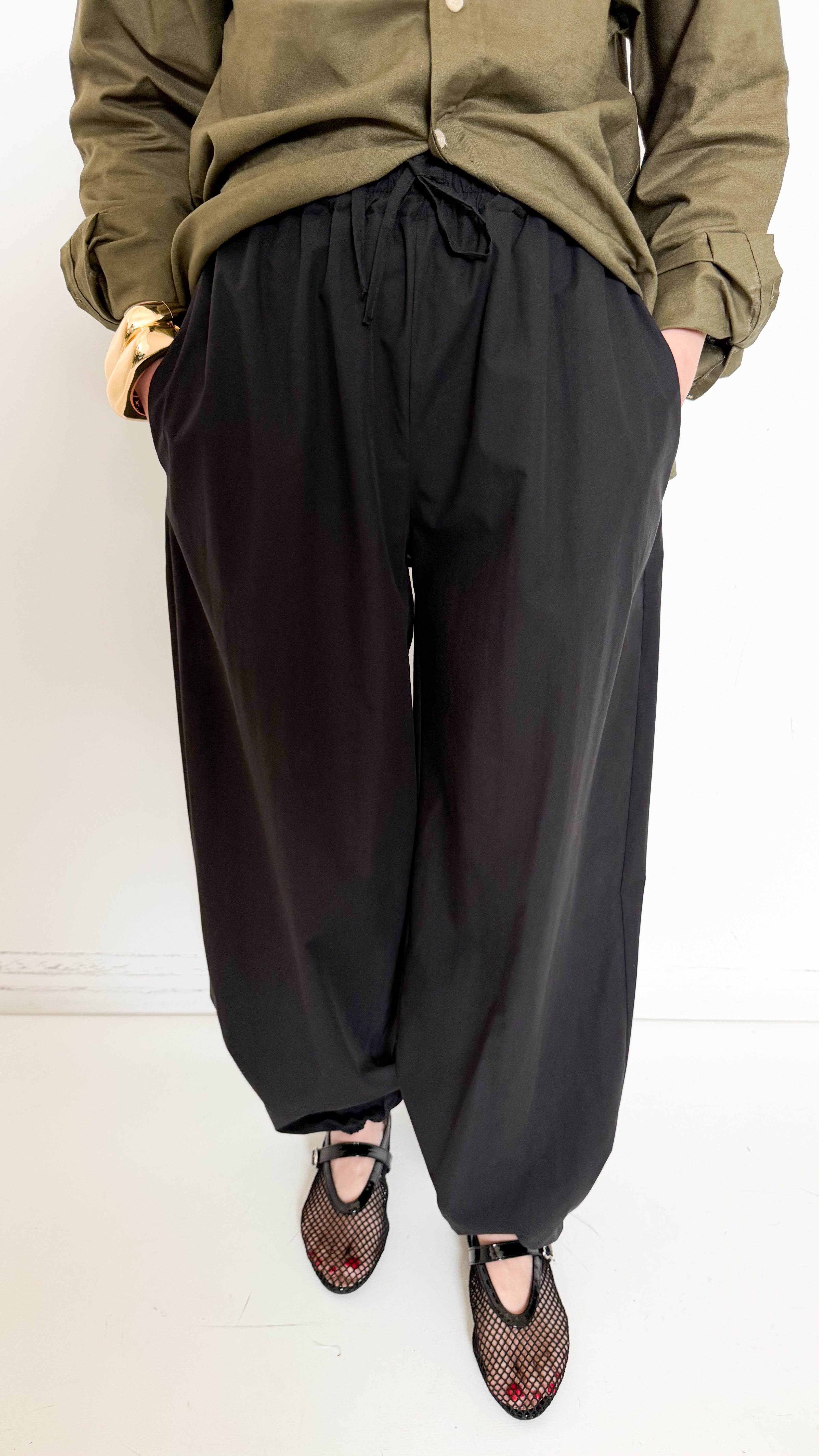 Pantaloni Bloomer Neri In Cotone