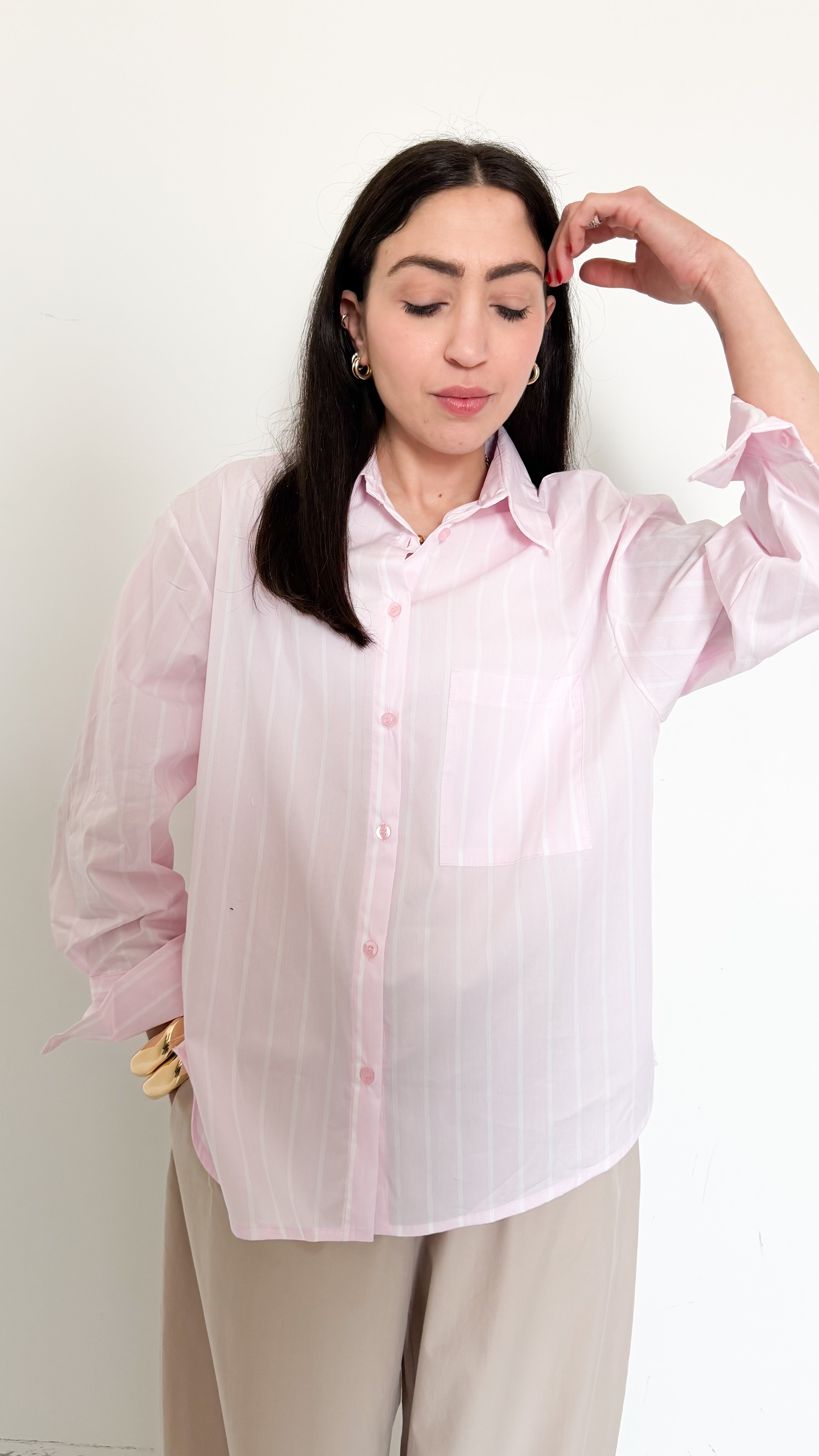Camicia Rosa A Righe