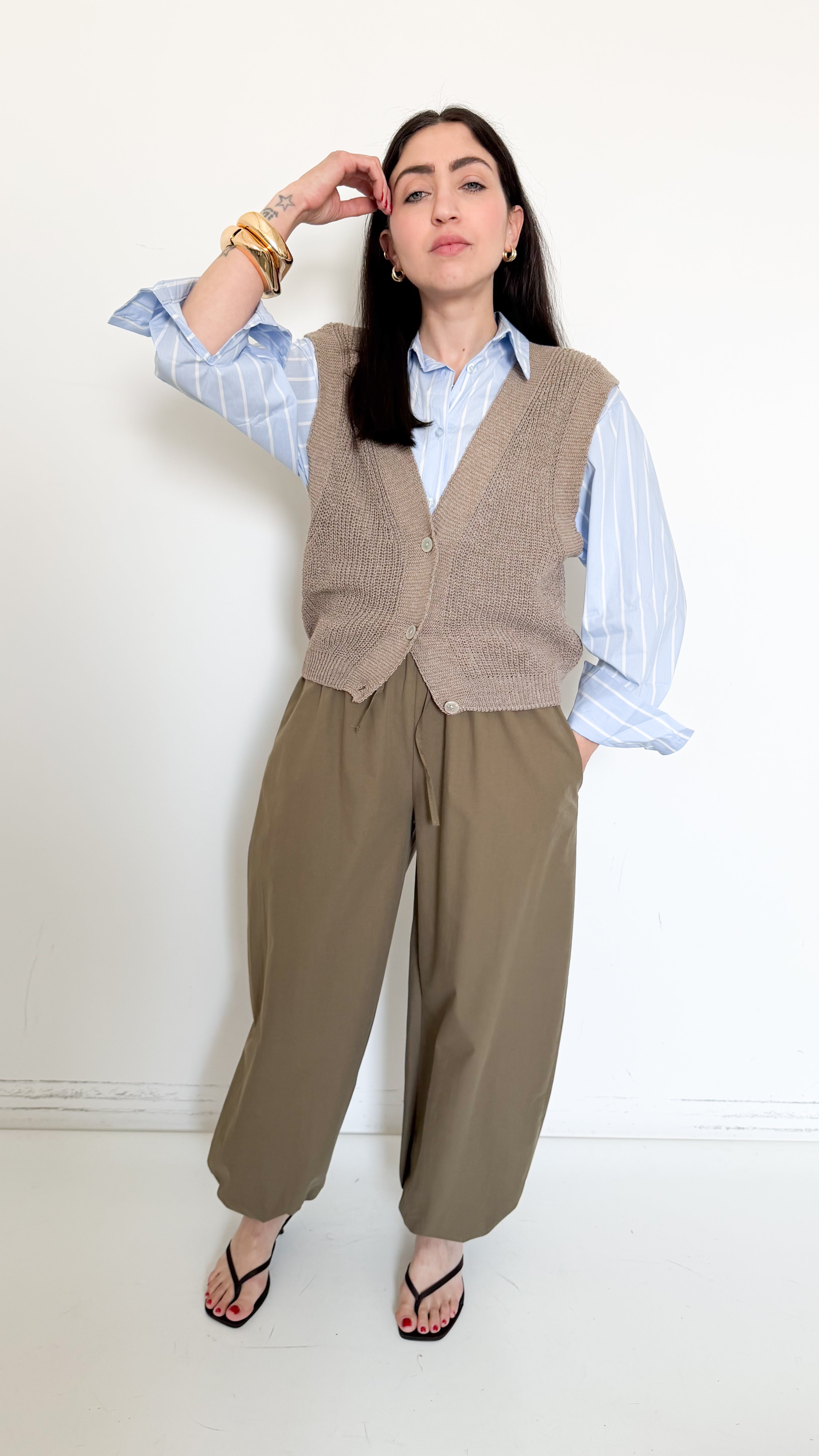 Pantaloni Bloomer Verdi In Cotone